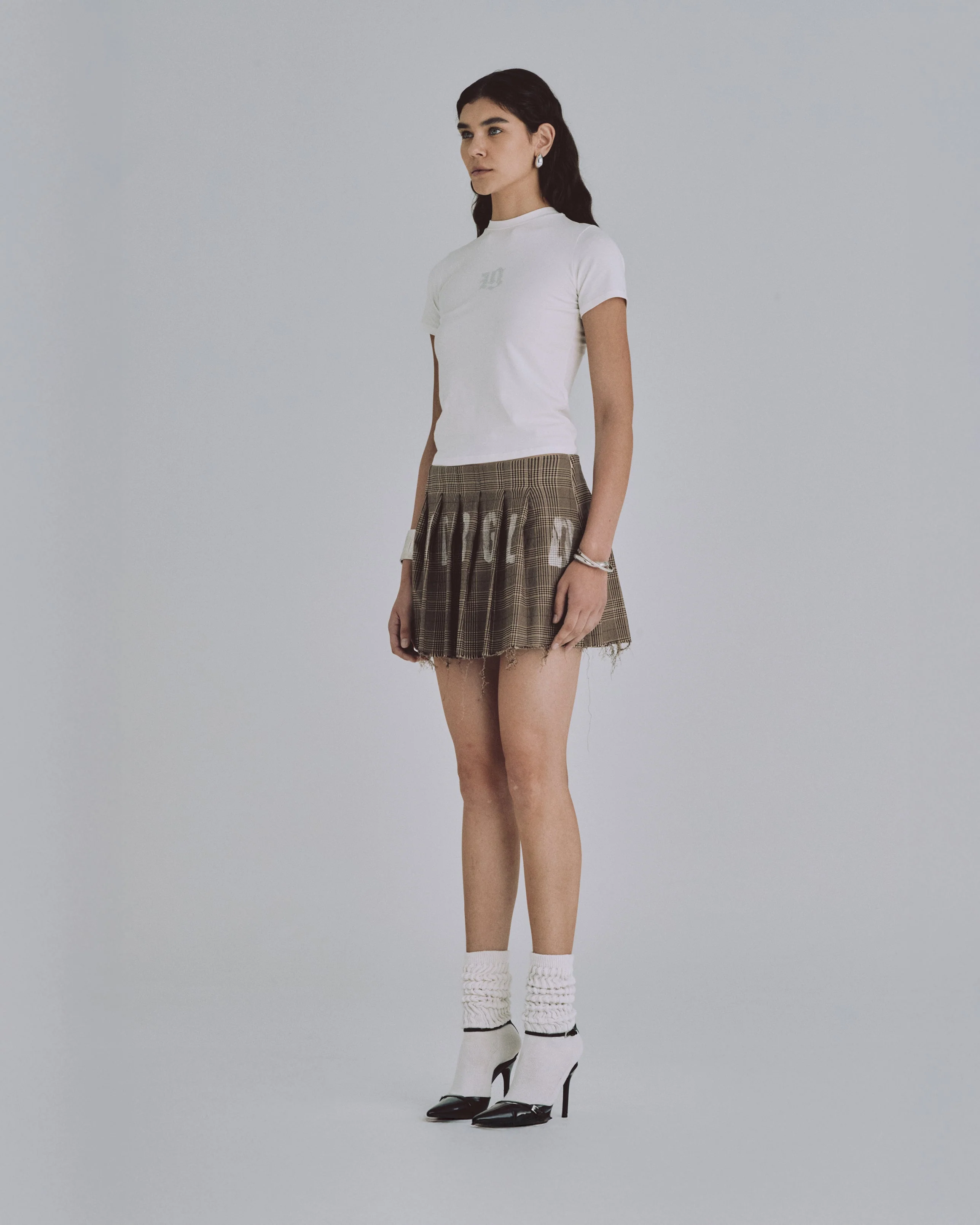 94' Gothic UG Long Baby Tee White - Image 5