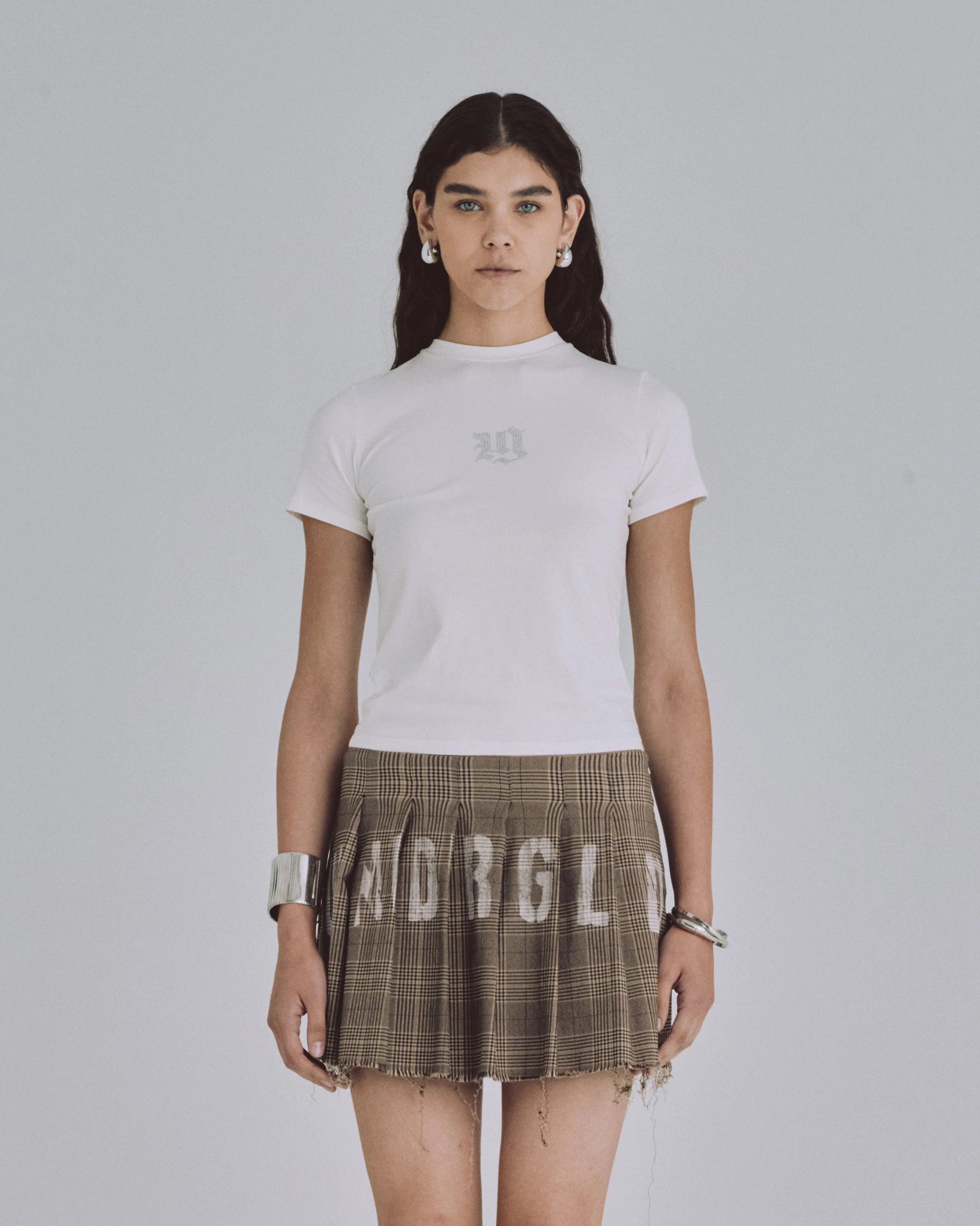 94' Gothic UG Long Baby Tee White - Image 8
