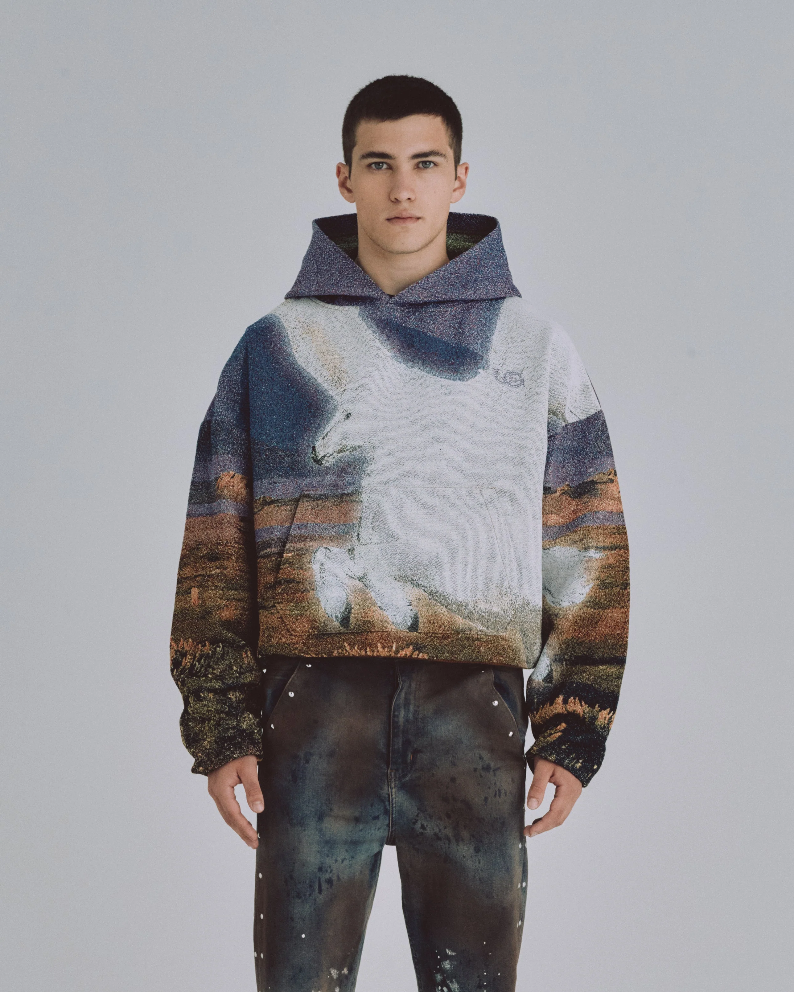 94' Skyborn Knit Hoodie Skyborn Pattern - Image 2