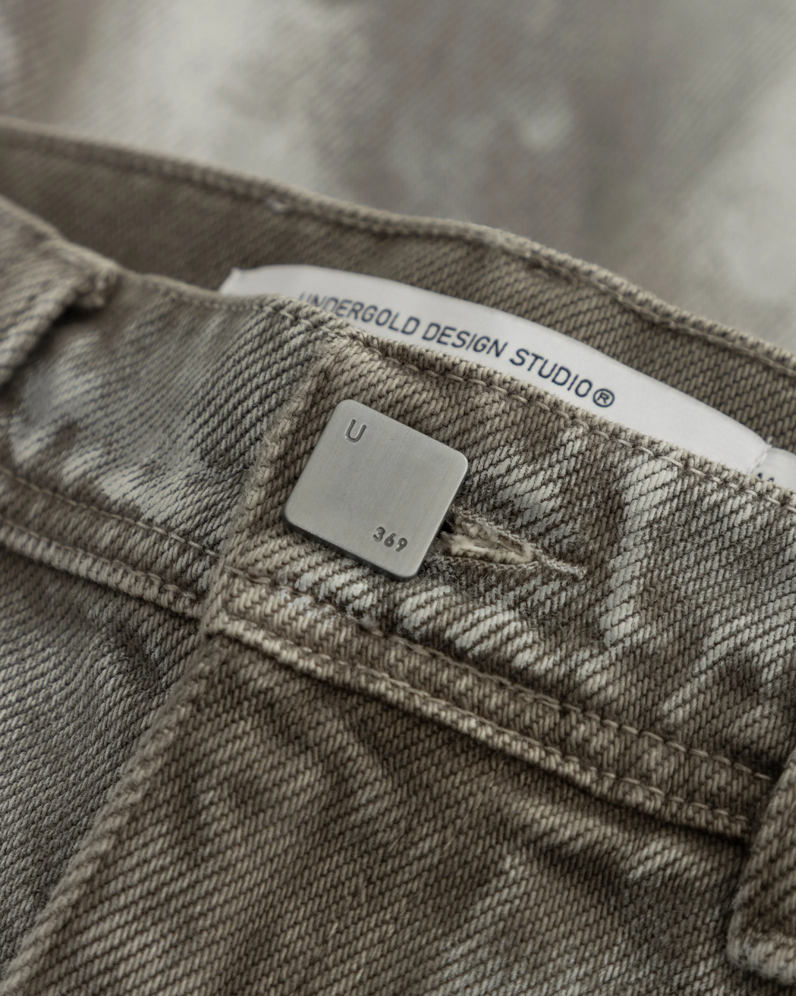 94' UDGD Riveted Painted Jorts Painted Gray - Image 4