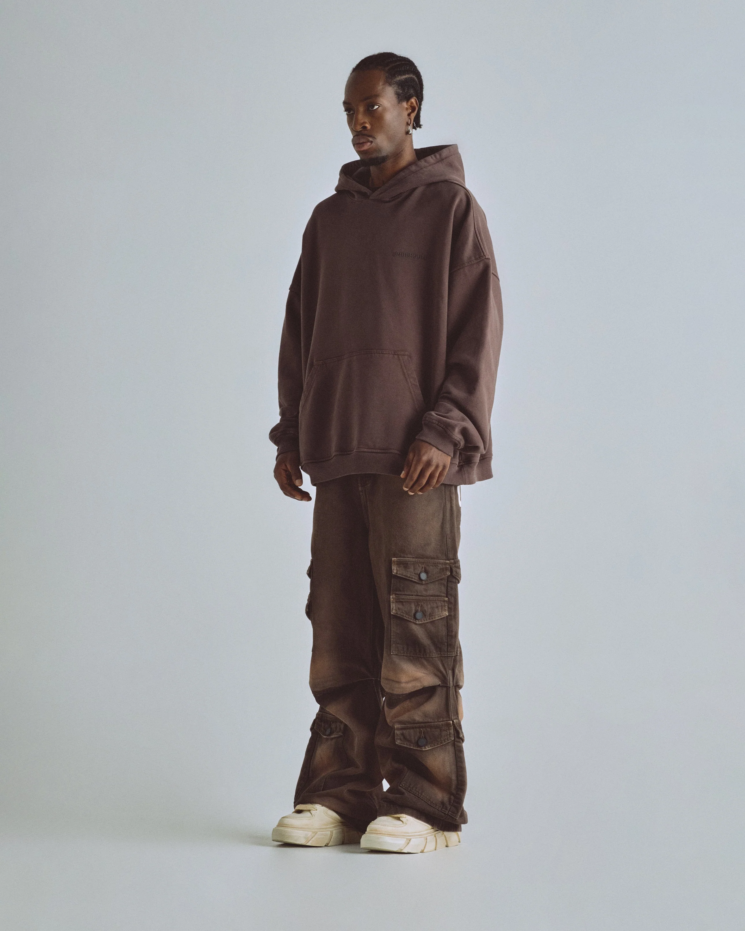 Line Logo Hoodie Brown - Image 5
