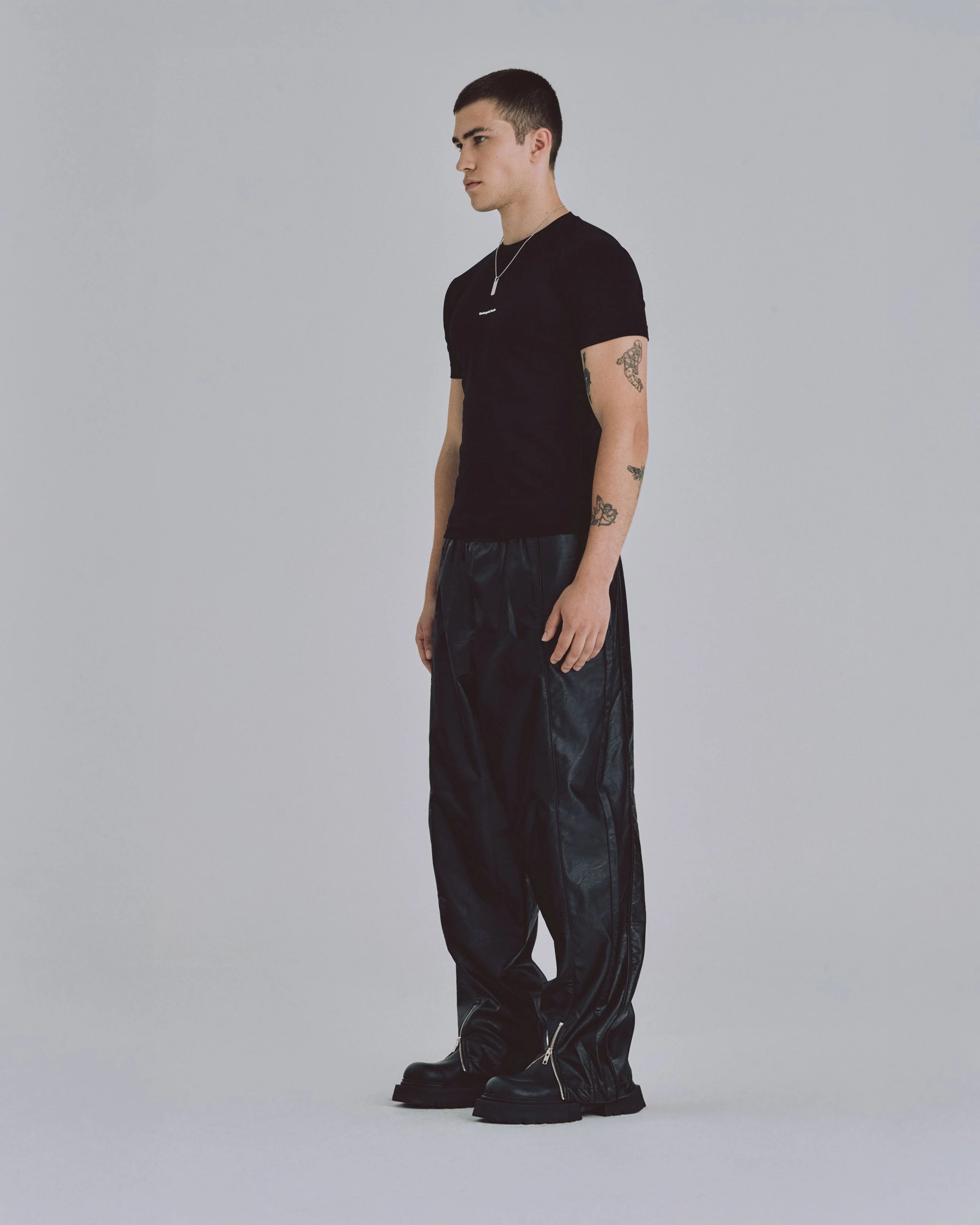Basics Synthetic Straight Pants Black - Image 5