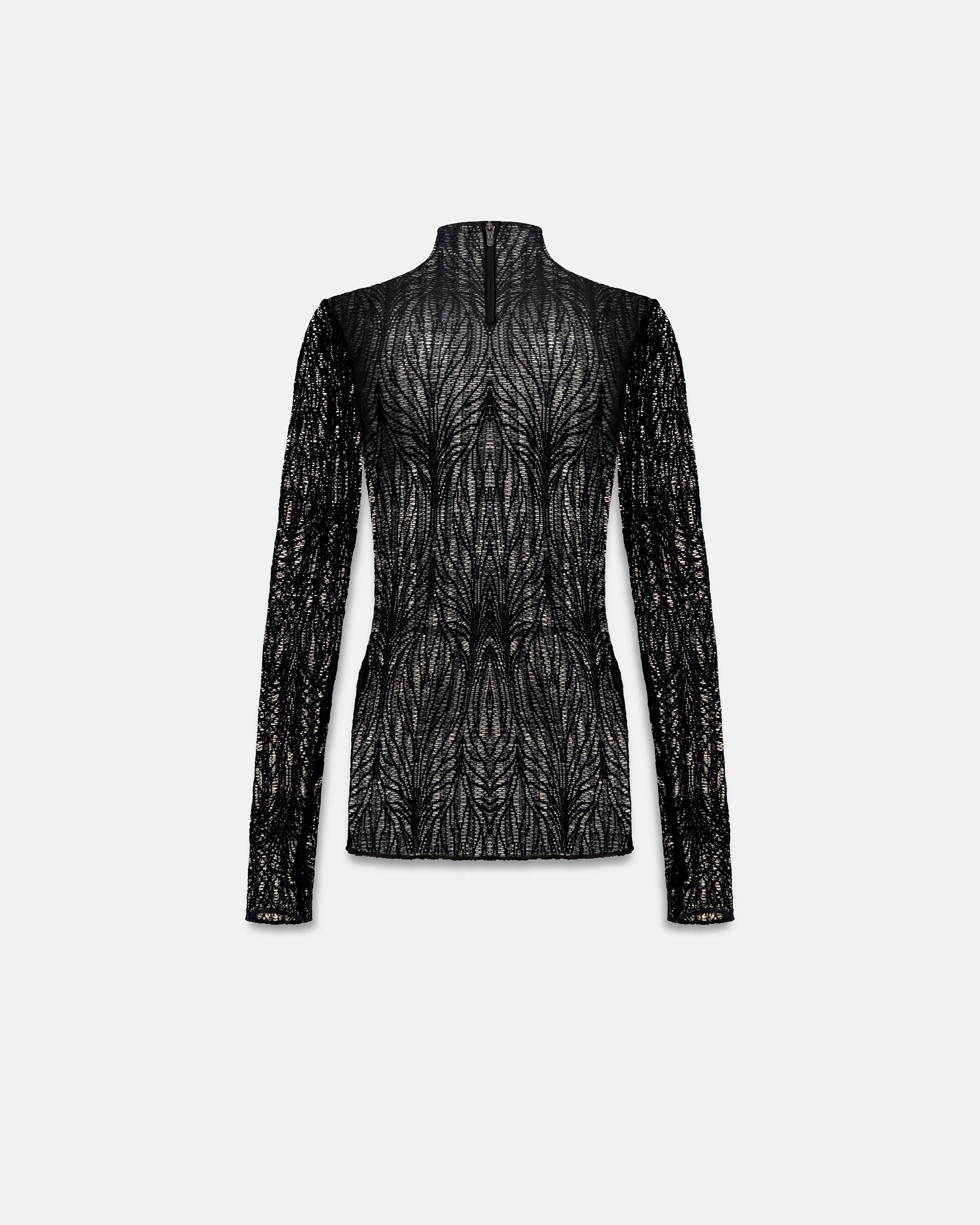 Basics Turtle Neck Top Transparent Black - Image 3