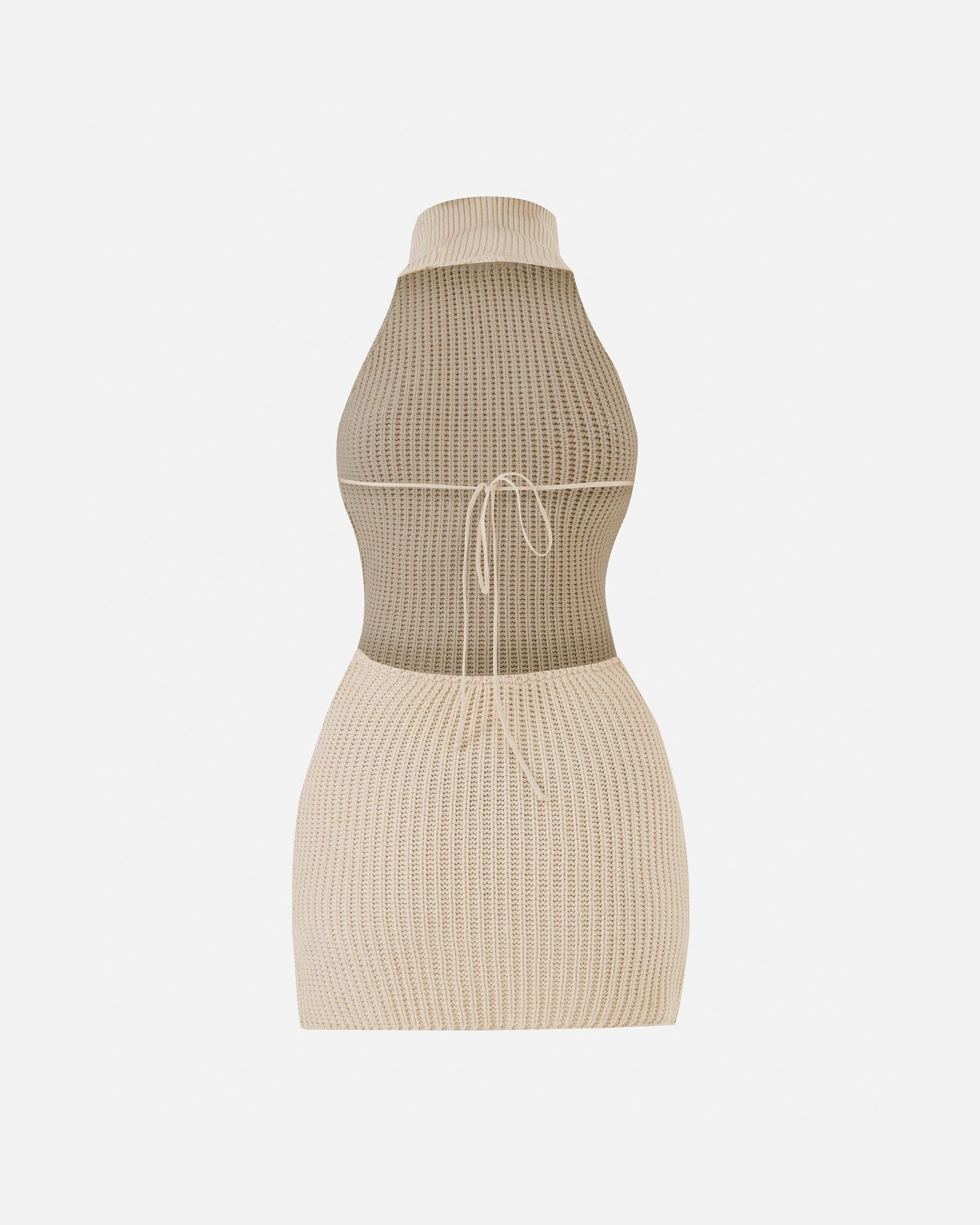 Basics Turtleneck Knitted Dress Cream - Image 3