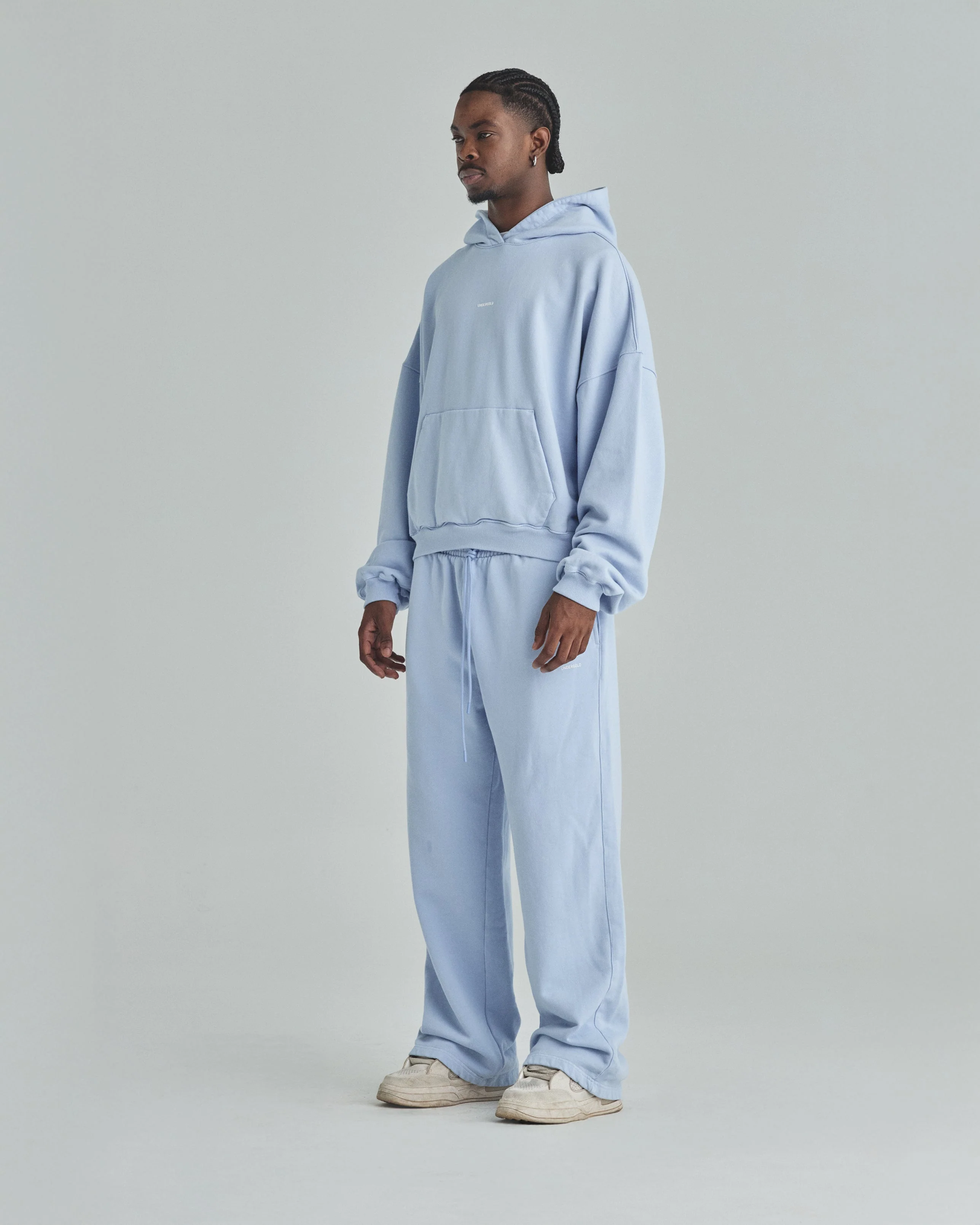 Basics Undergold Boxy Fit Hoodie Light Blue - Image 5