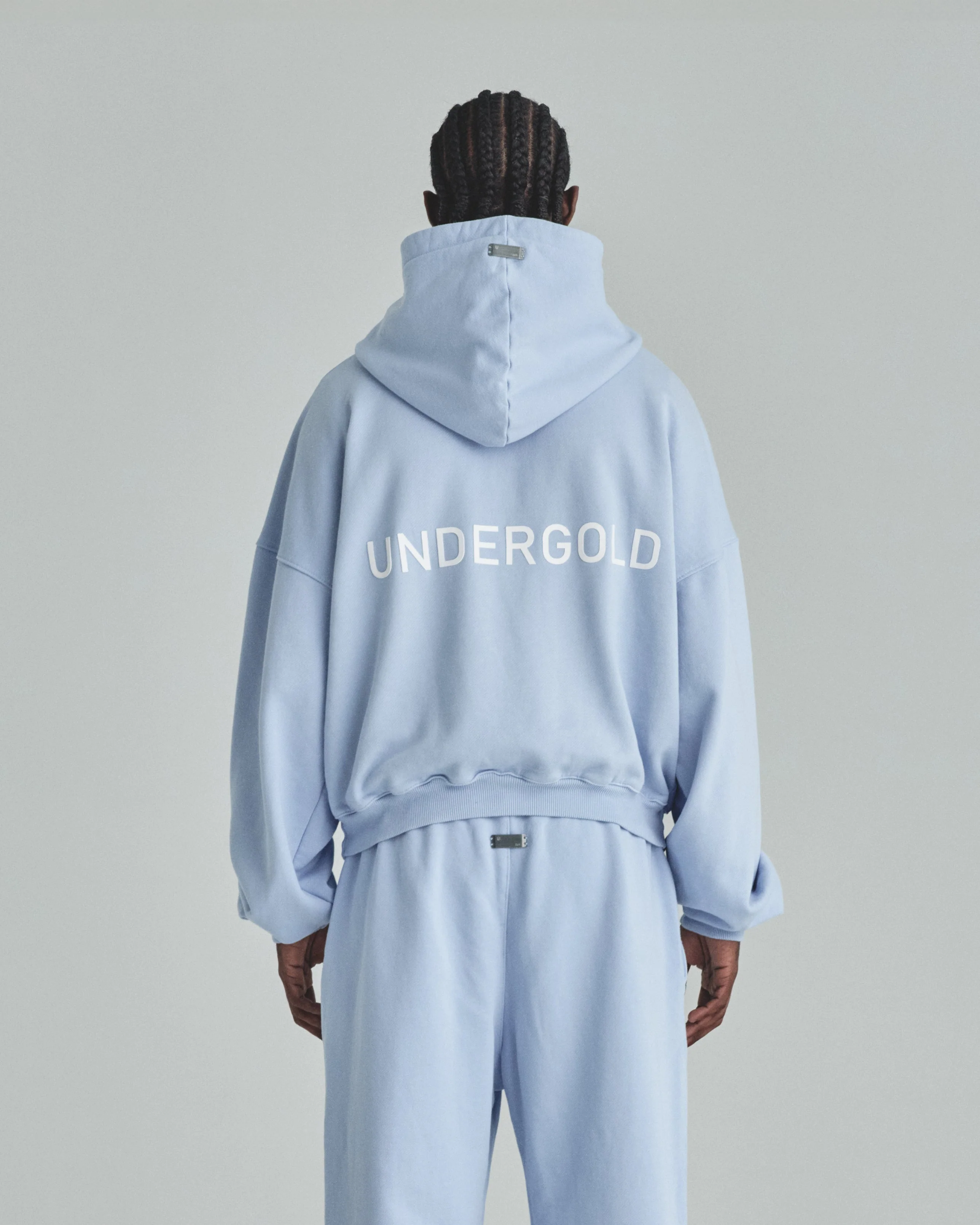Basics Undergold Boxy Fit Hoodie Light Blue - Image 7