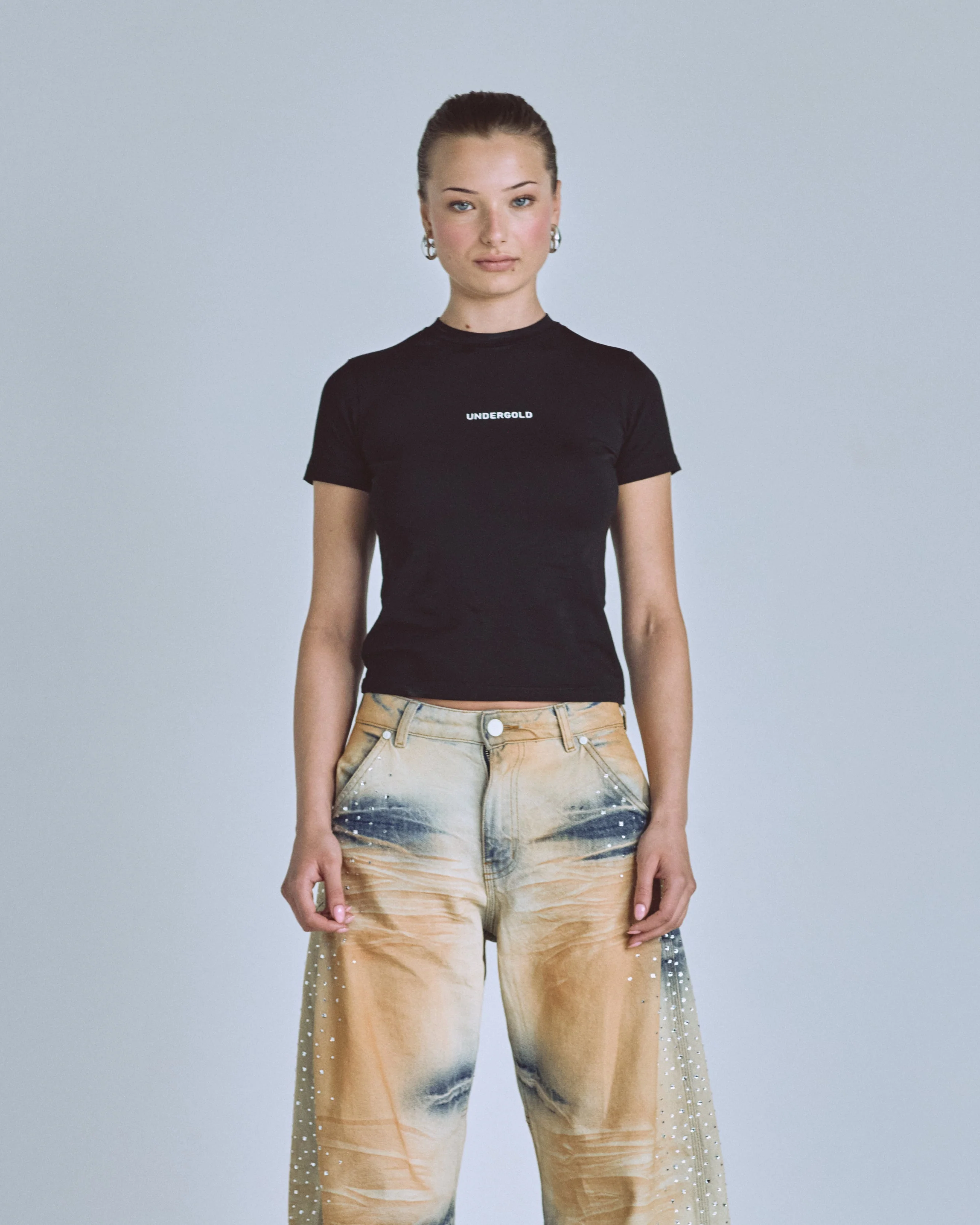 Basics UNDERGOLD Long Baby Tee Black - Image 2