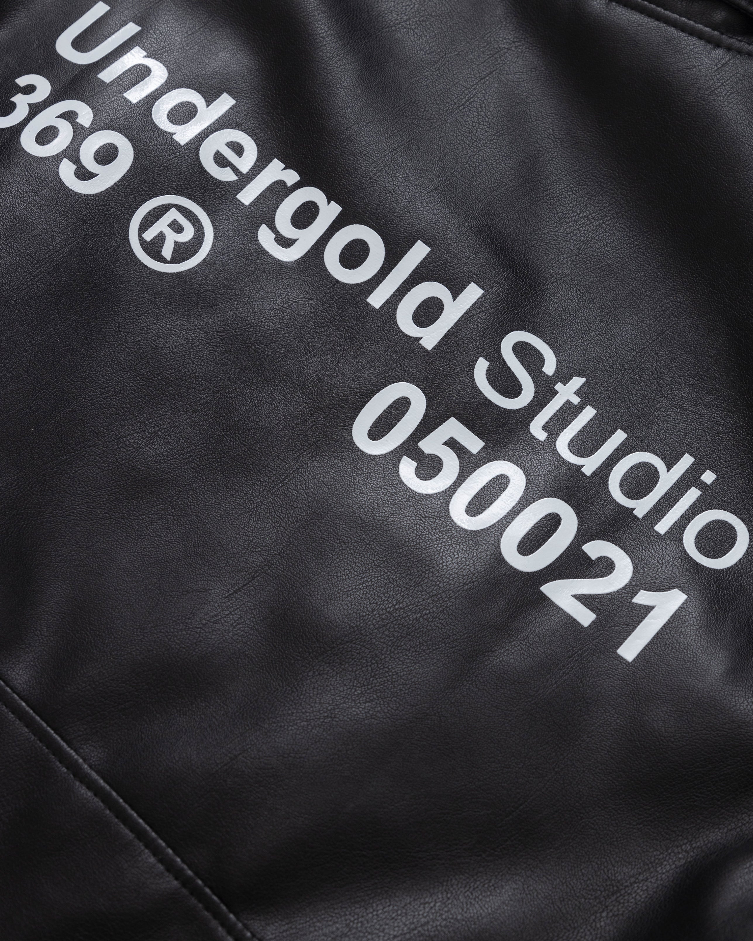 Basics Undergold Studio Leather Boxy Fit Jacket Black - Image 4