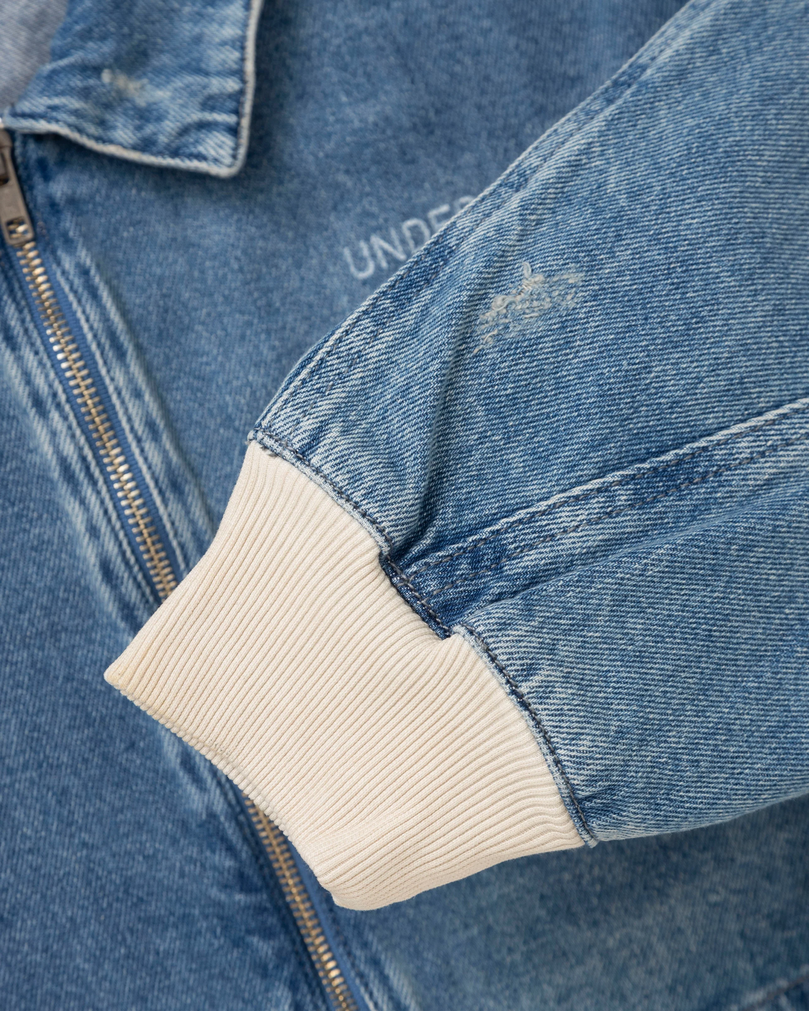 Basics UNDGLD Cropped Jacket Washed Blue - Image 6