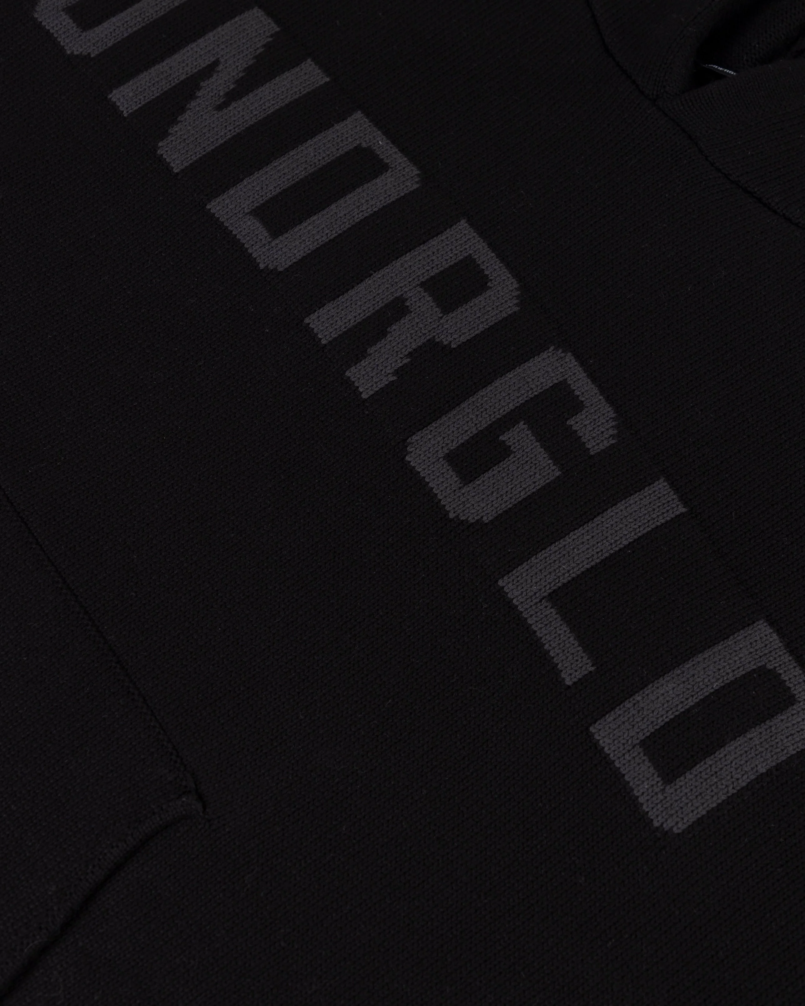 Basics UNDRGLD Knitted Hoodie Black - Image 4
