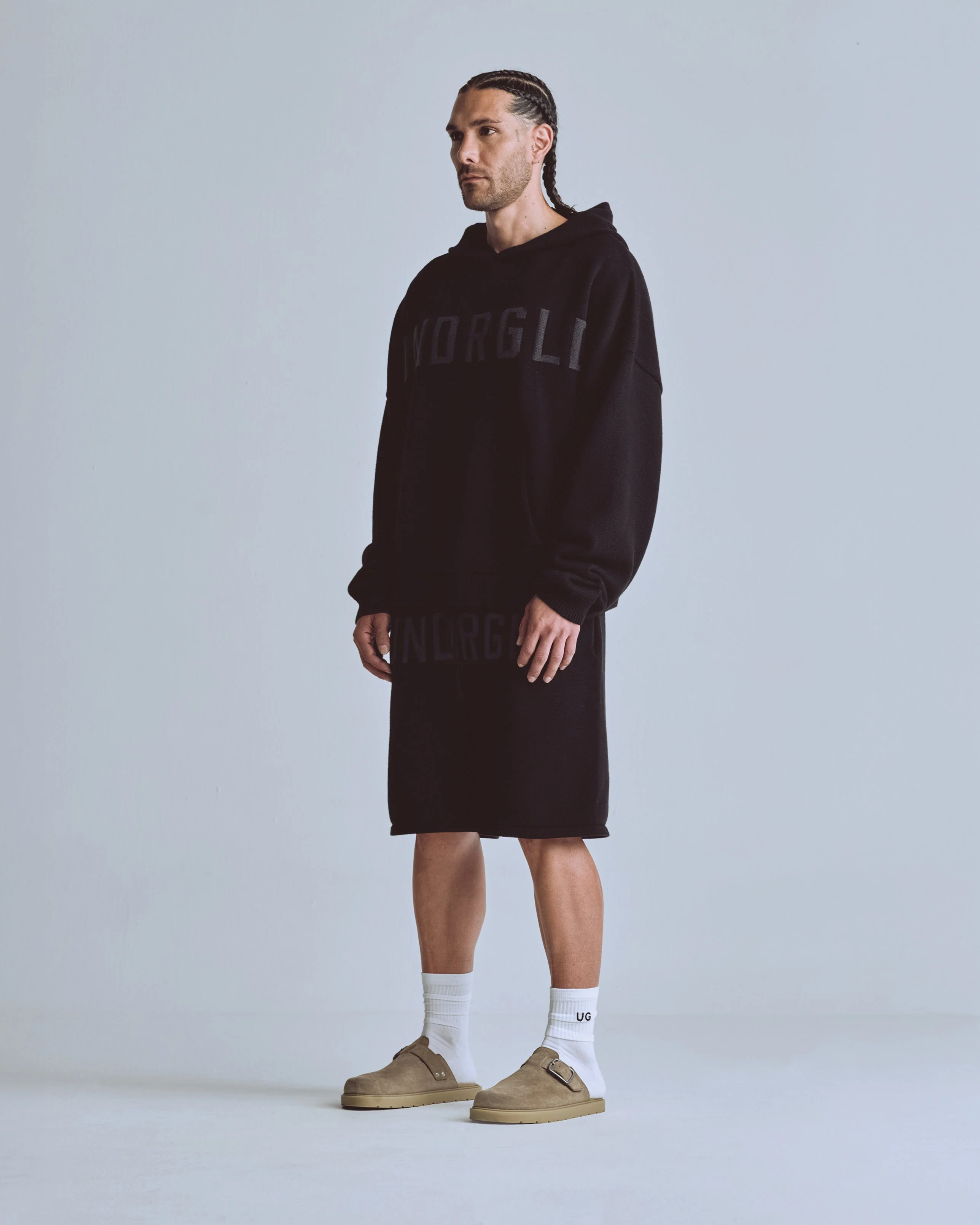 Basics UNDRGLD Knitted Hoodie Black - Image 5