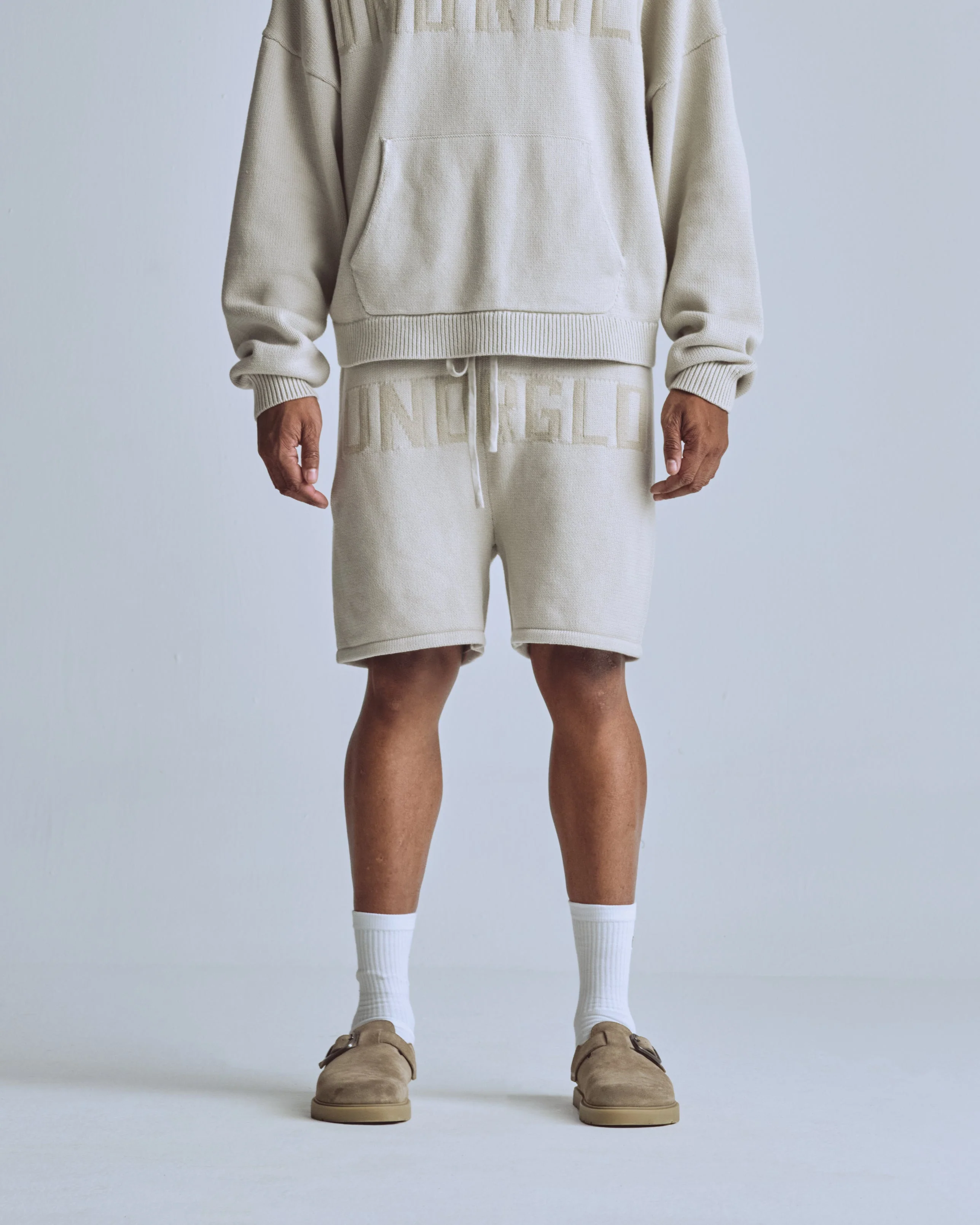 Basics UNDRGLD Knitted Shorts Cream - Image 8