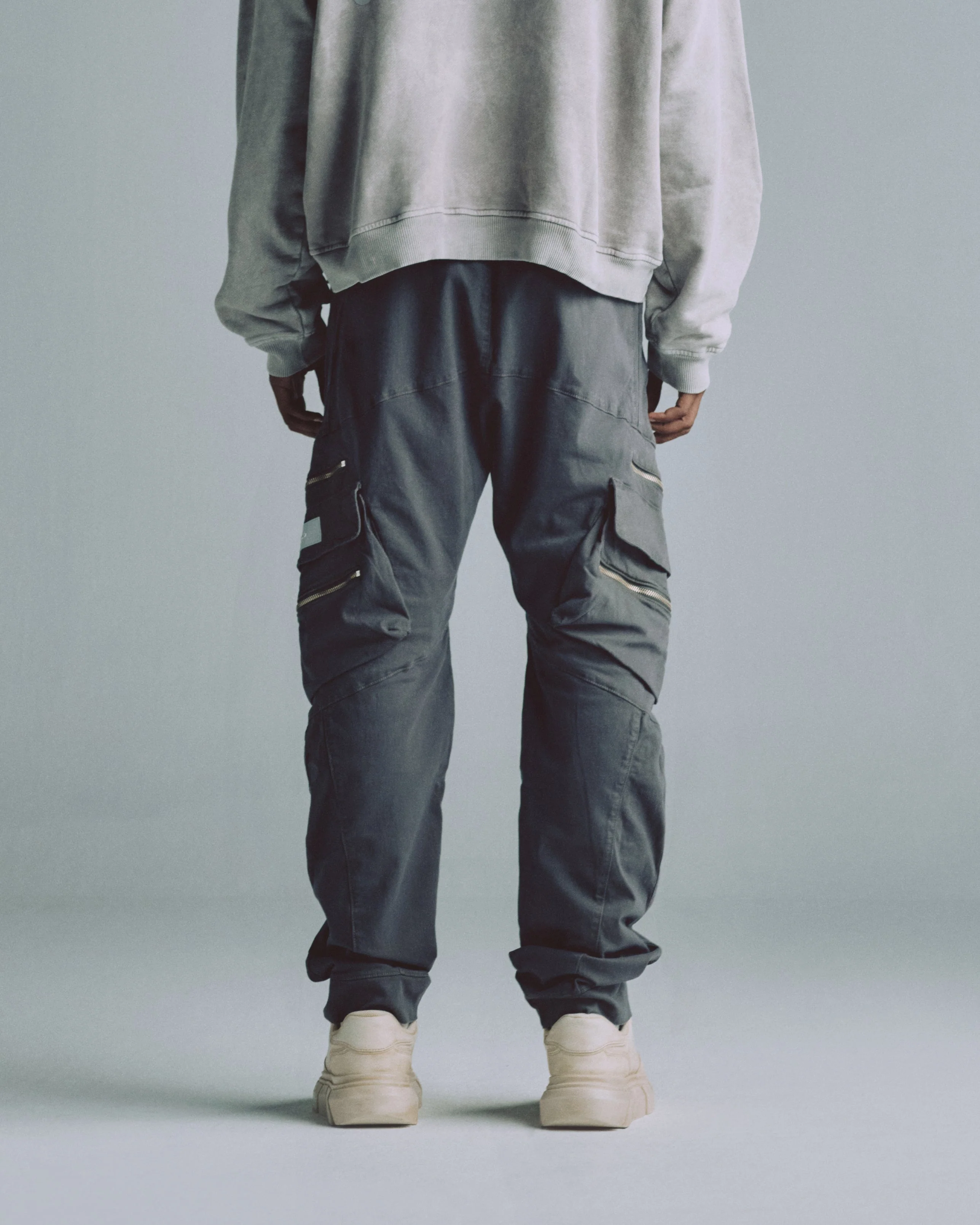 Basics Wide Cargo Pants Silver - Image 7