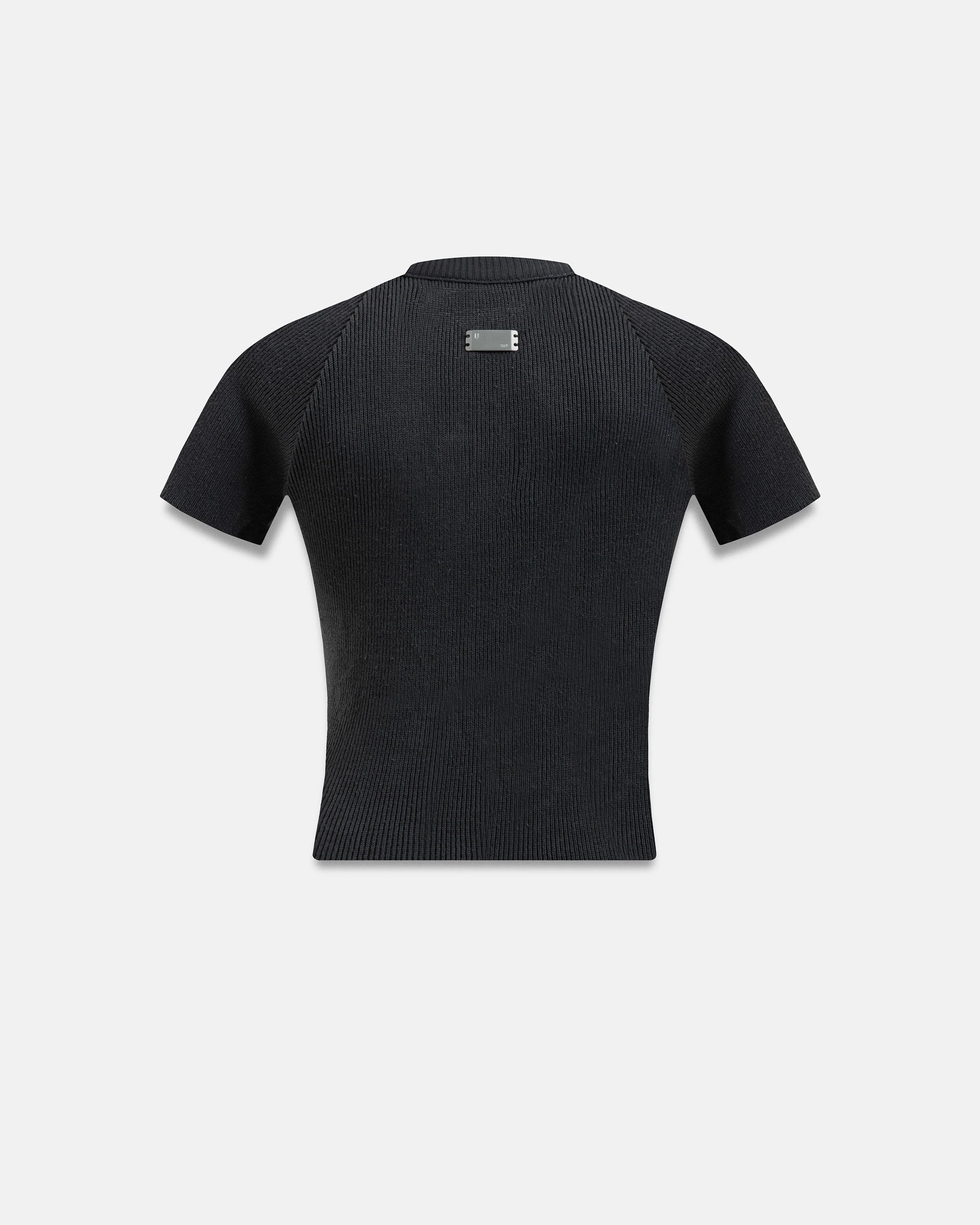 W Spring Unity Destroyed Knitted Baby Tee Vintage Black - Image 3