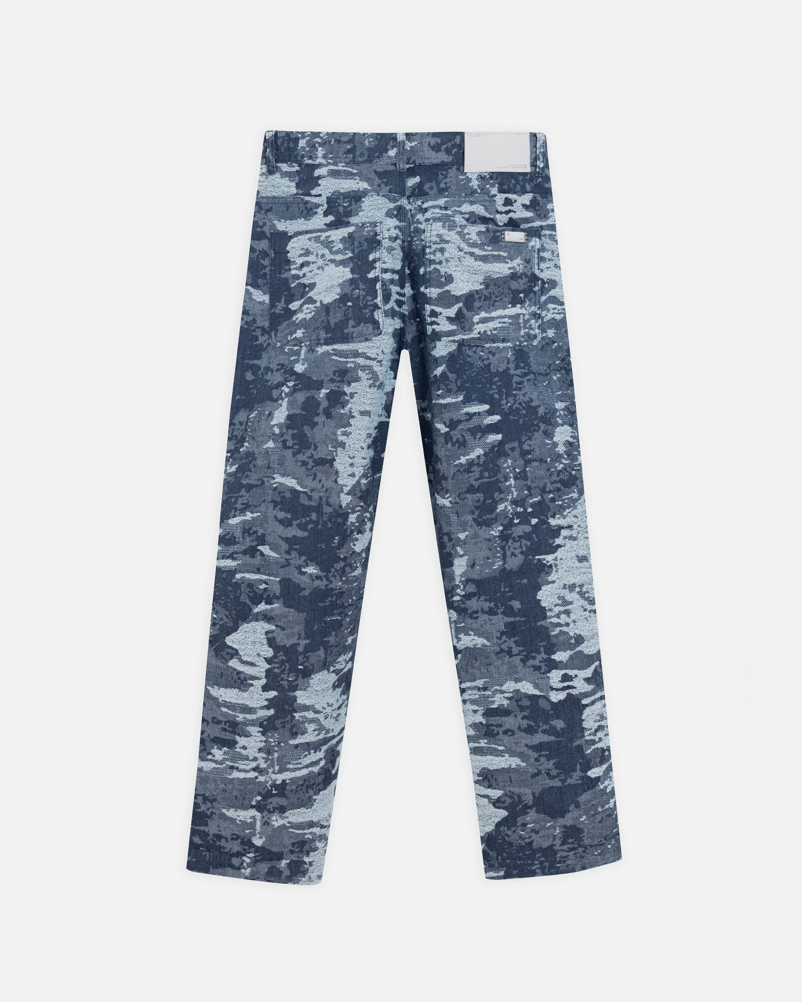 Capsule Basic Jacquard Wide Jeans Cammo Blue - Image 3