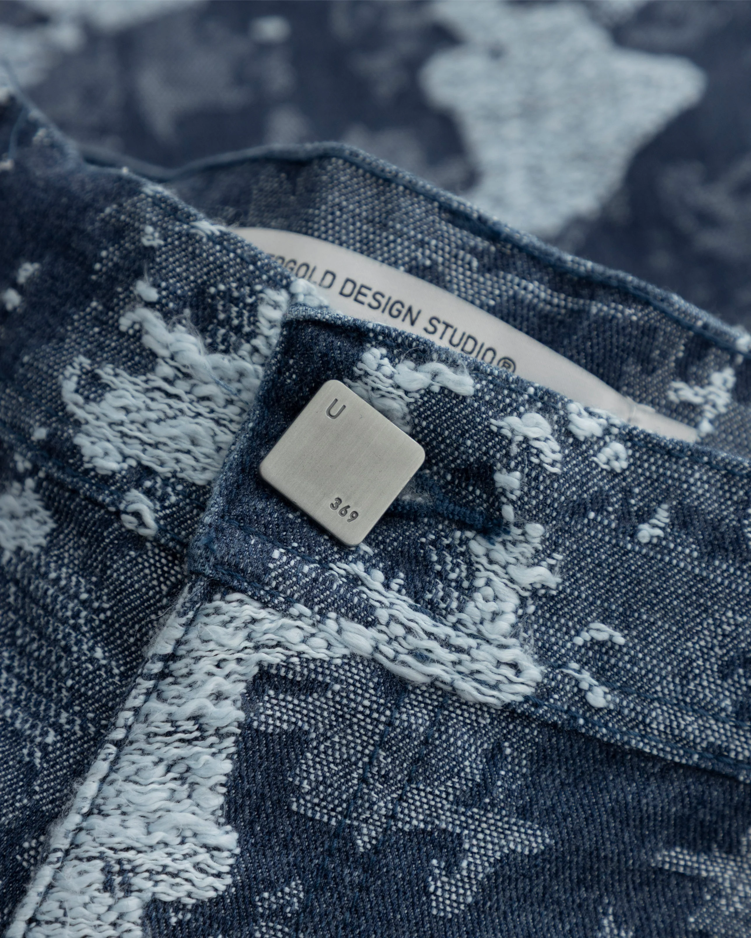 Capsule Basic Jacquard Wide Jeans Cammo Blue - Image 6