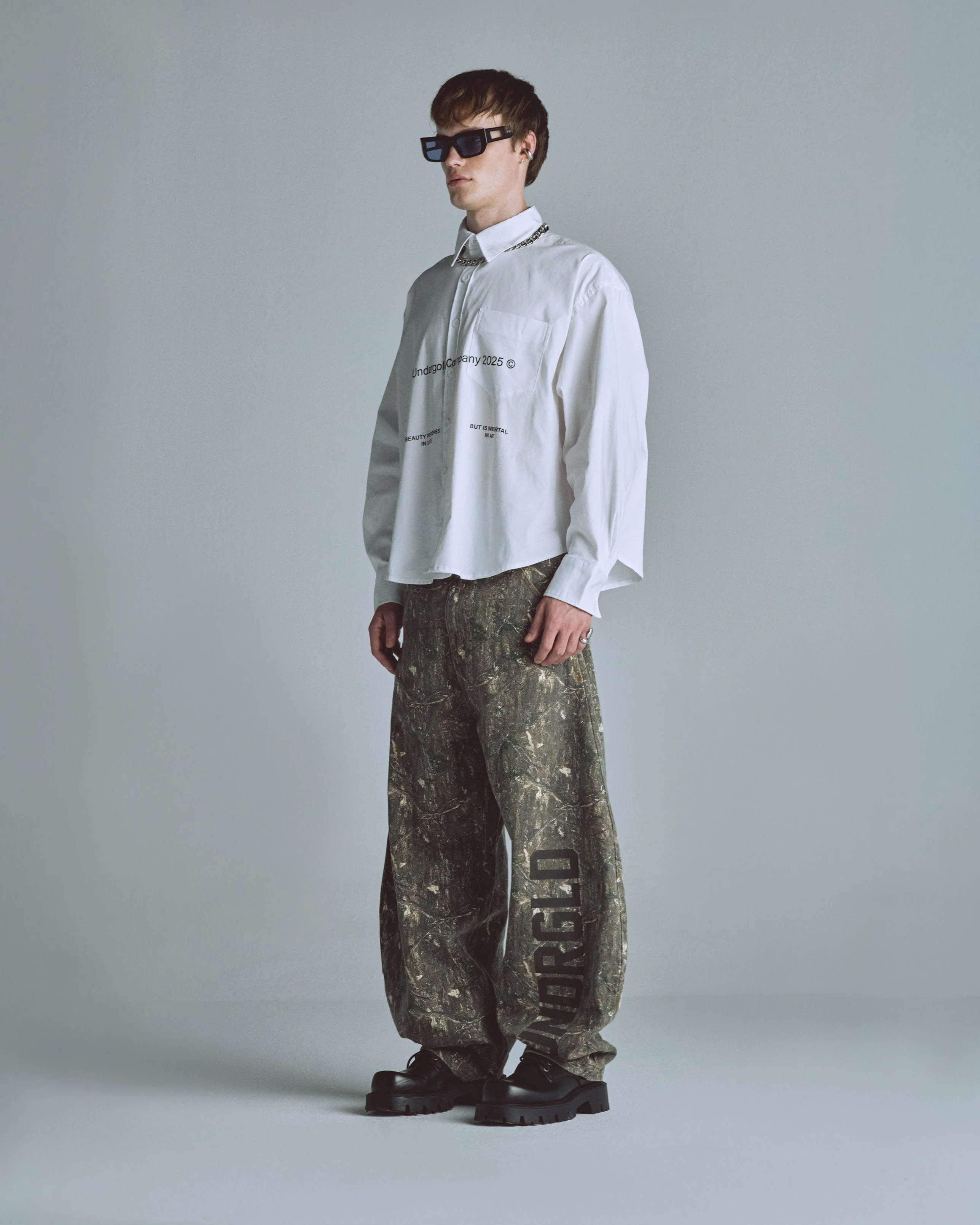 Echoes Beauty Long Sleeve Boxy Fit Shirt Bone - Image 5