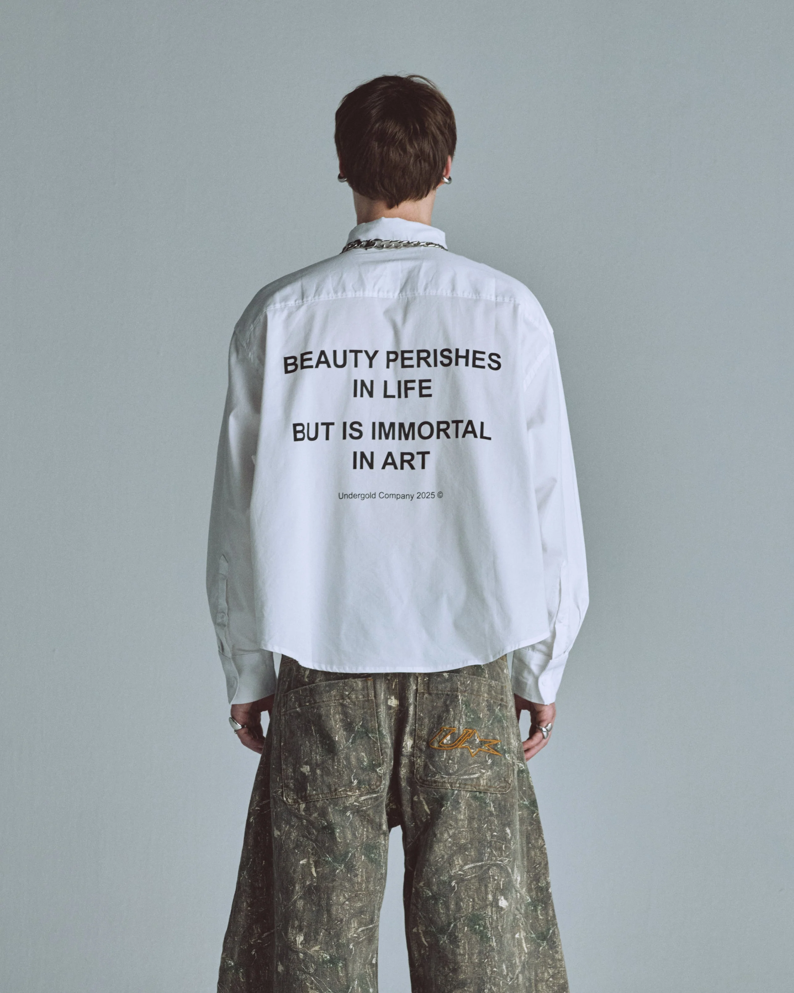 Echoes Beauty Long Sleeve Boxy Fit Shirt Bone - Image 7