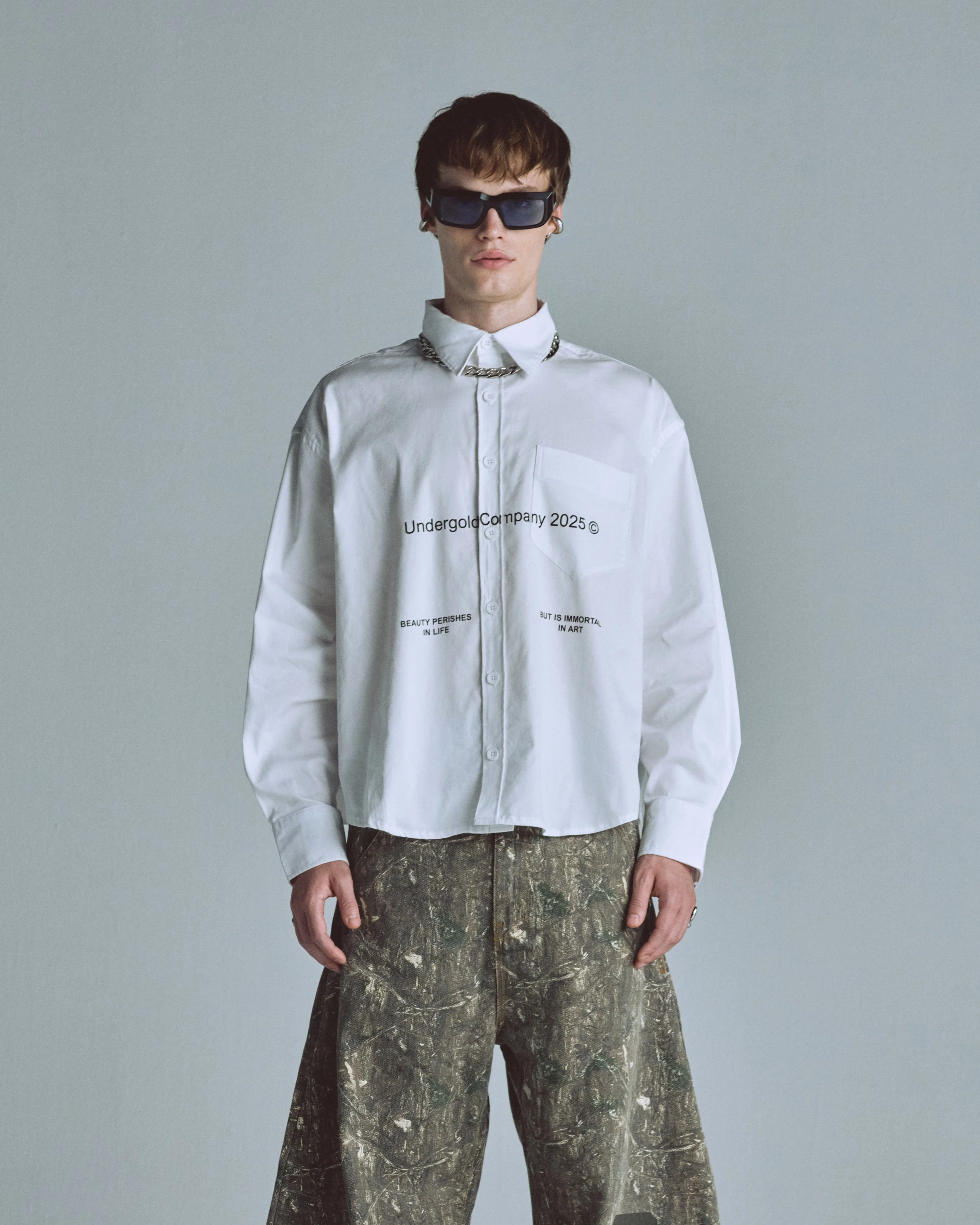 Echoes Beauty Long Sleeve Boxy Fit Shirt Bone - Image 8