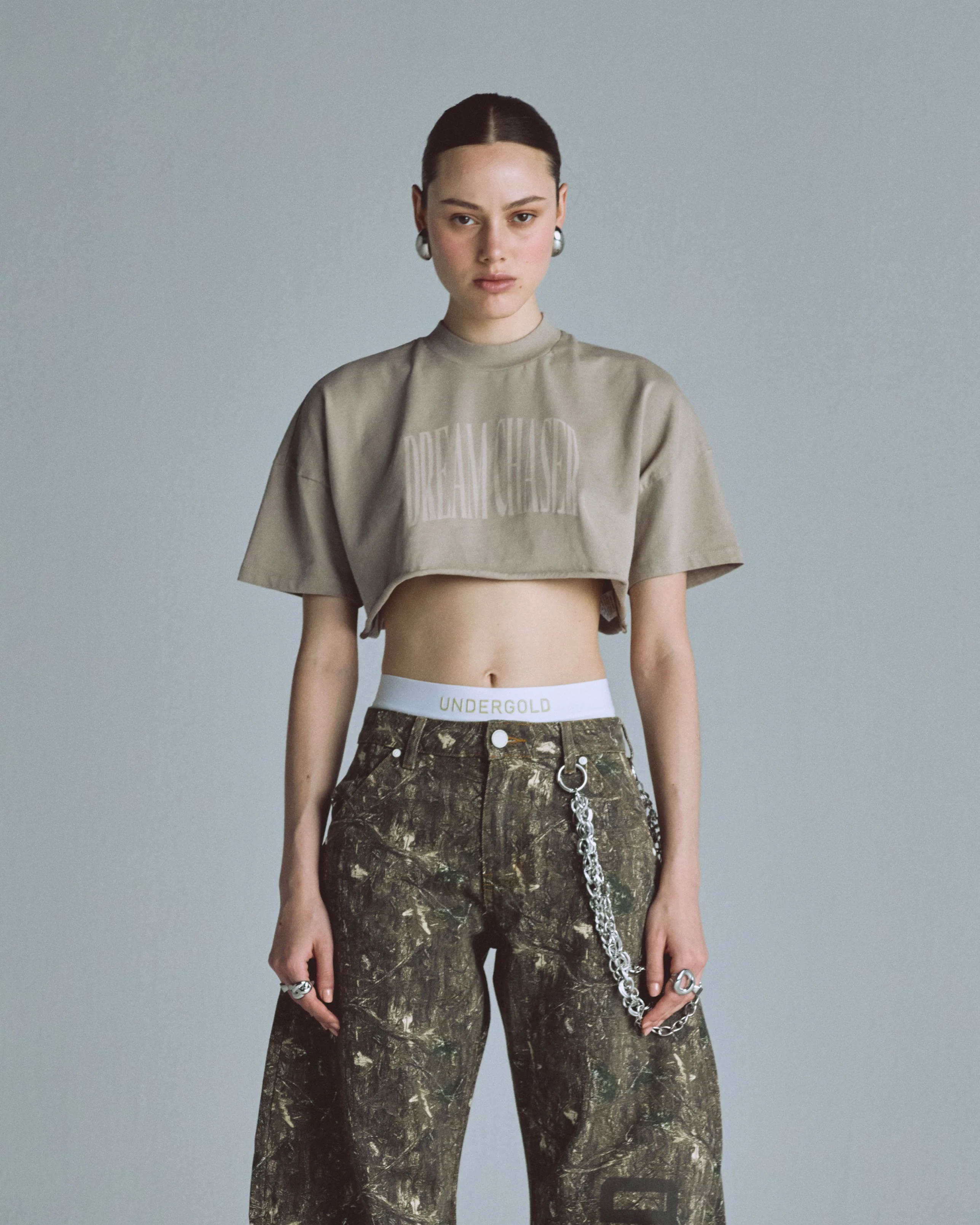 Echoes Dream Chaser Crop Top Light Brown - Image 2
