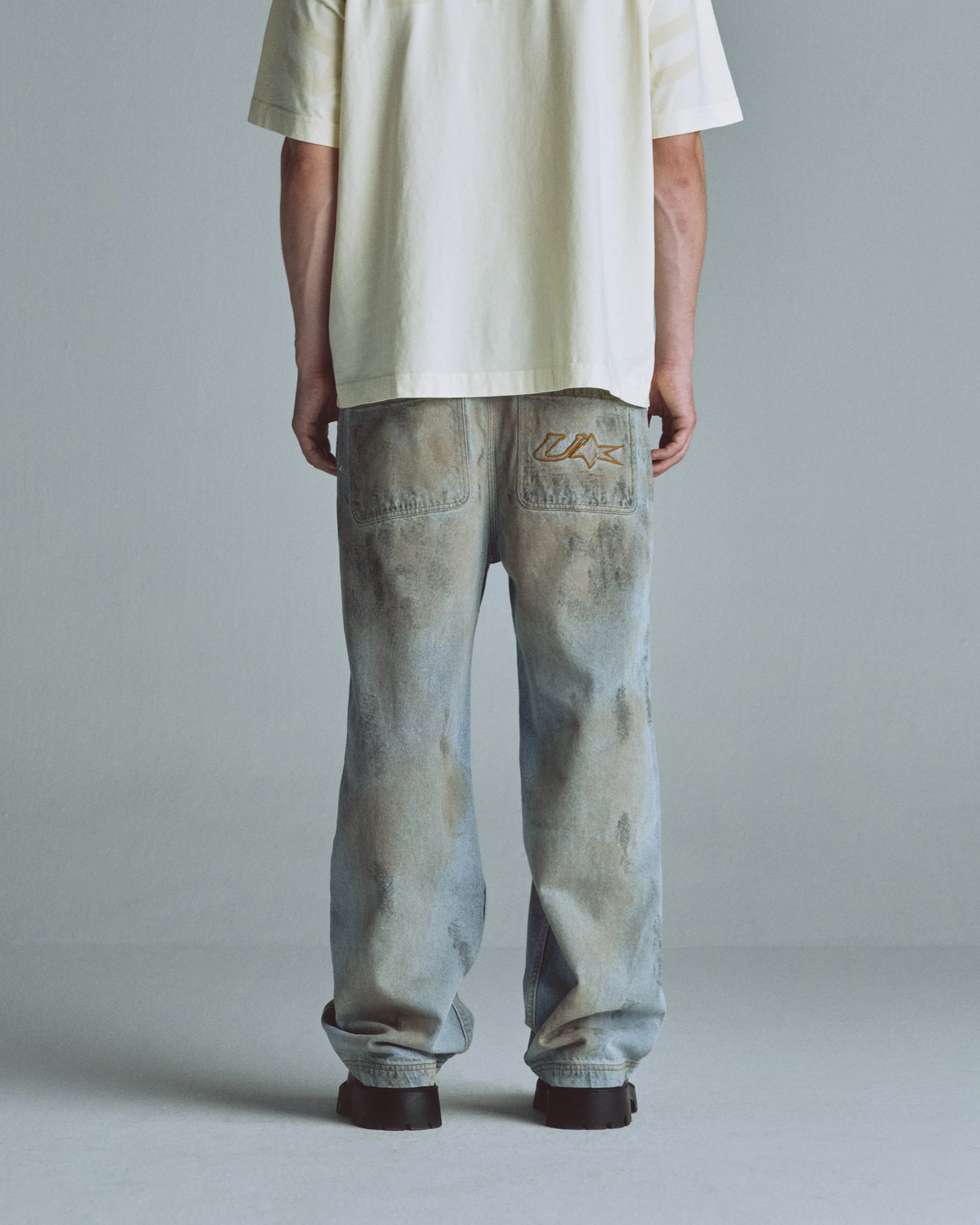 Echoes U Star Wide Jeans Washed Blue - Image 7
