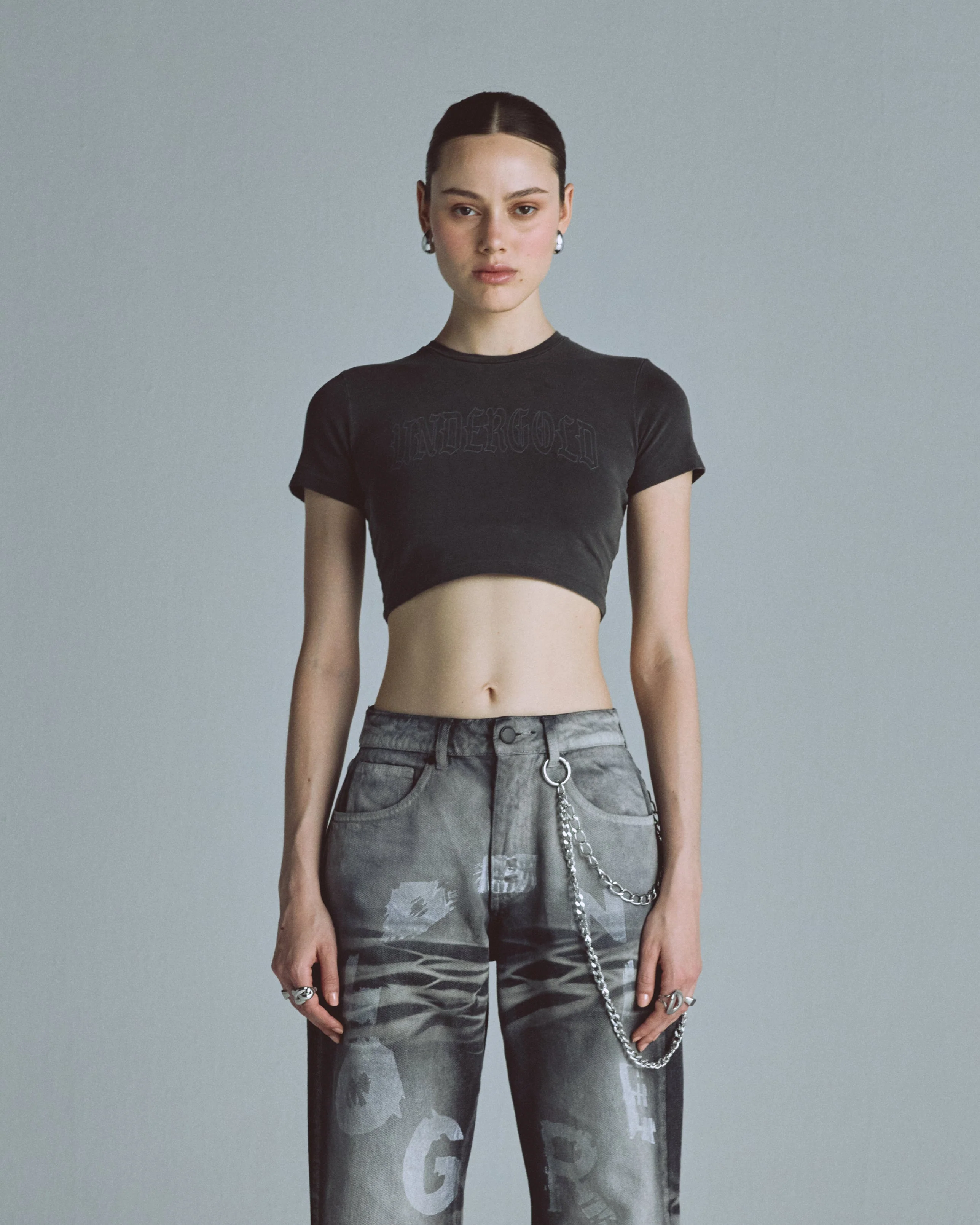 Echoes UNDRGLD Baby Tee Old Washed Gray - Image 8