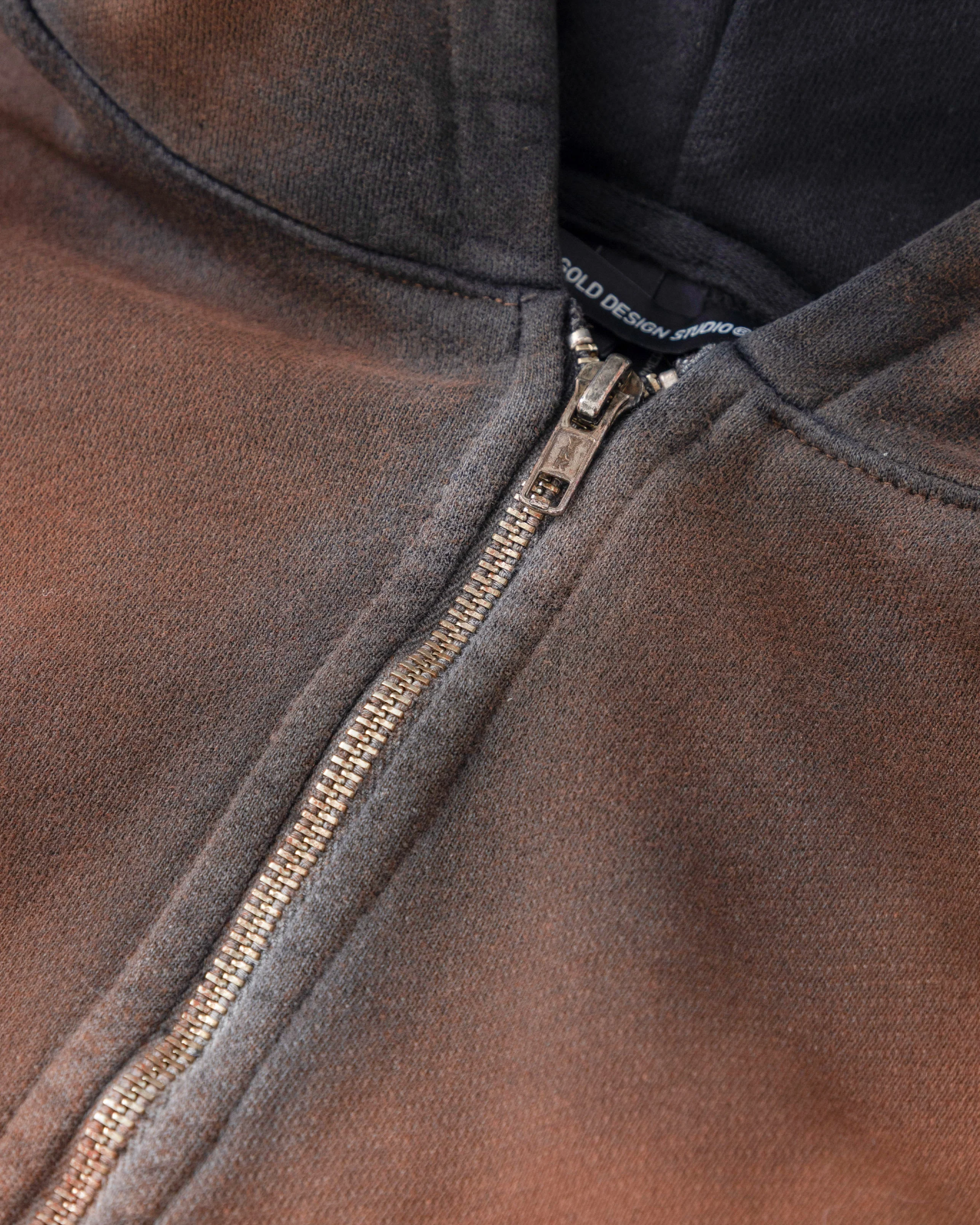 Eternal Tunnel Slim Fit Zip Up Cropped Hoodie Terra - Image 6