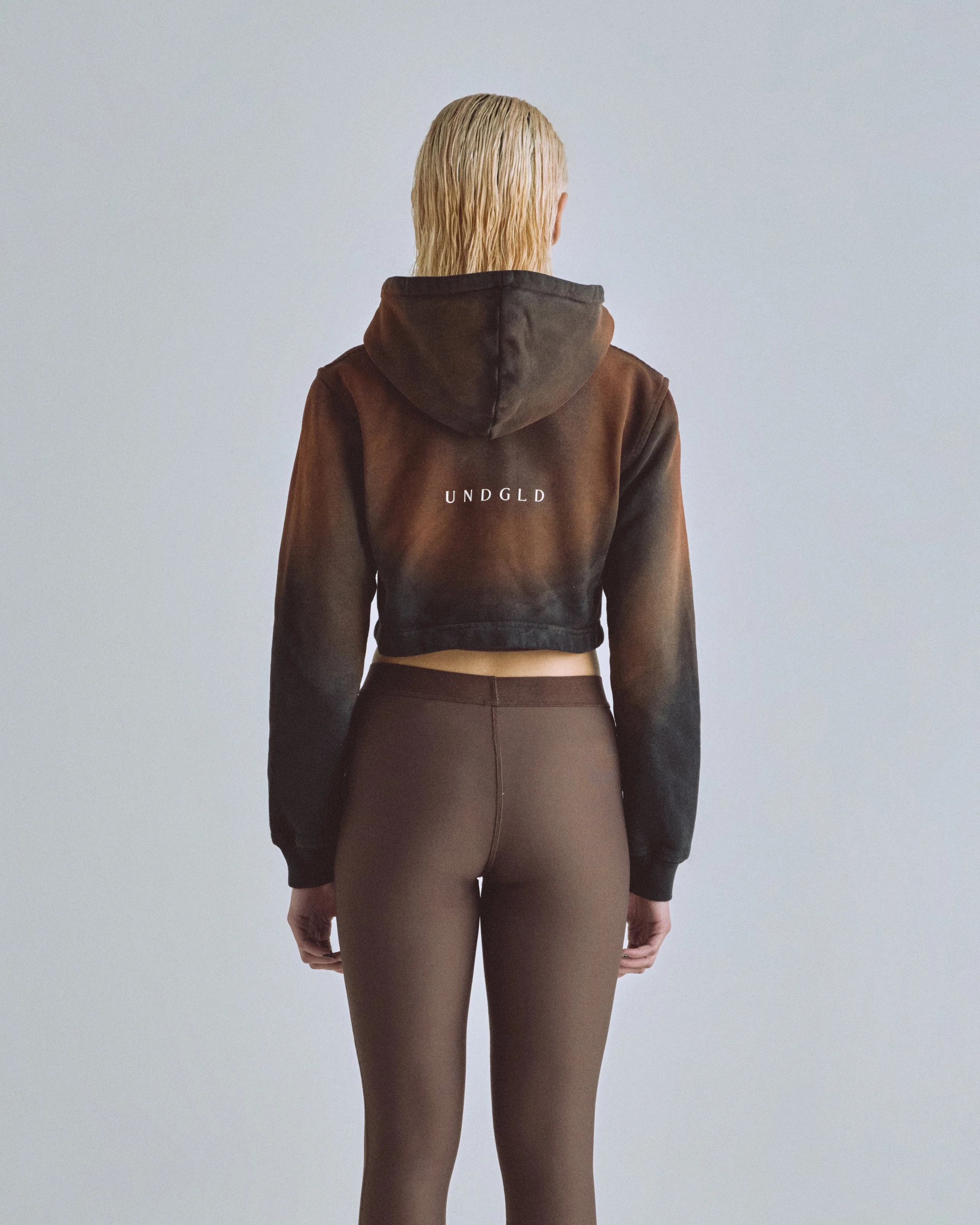 Eternal Tunnel Slim Fit Zip Up Cropped Hoodie Terra - Image 7