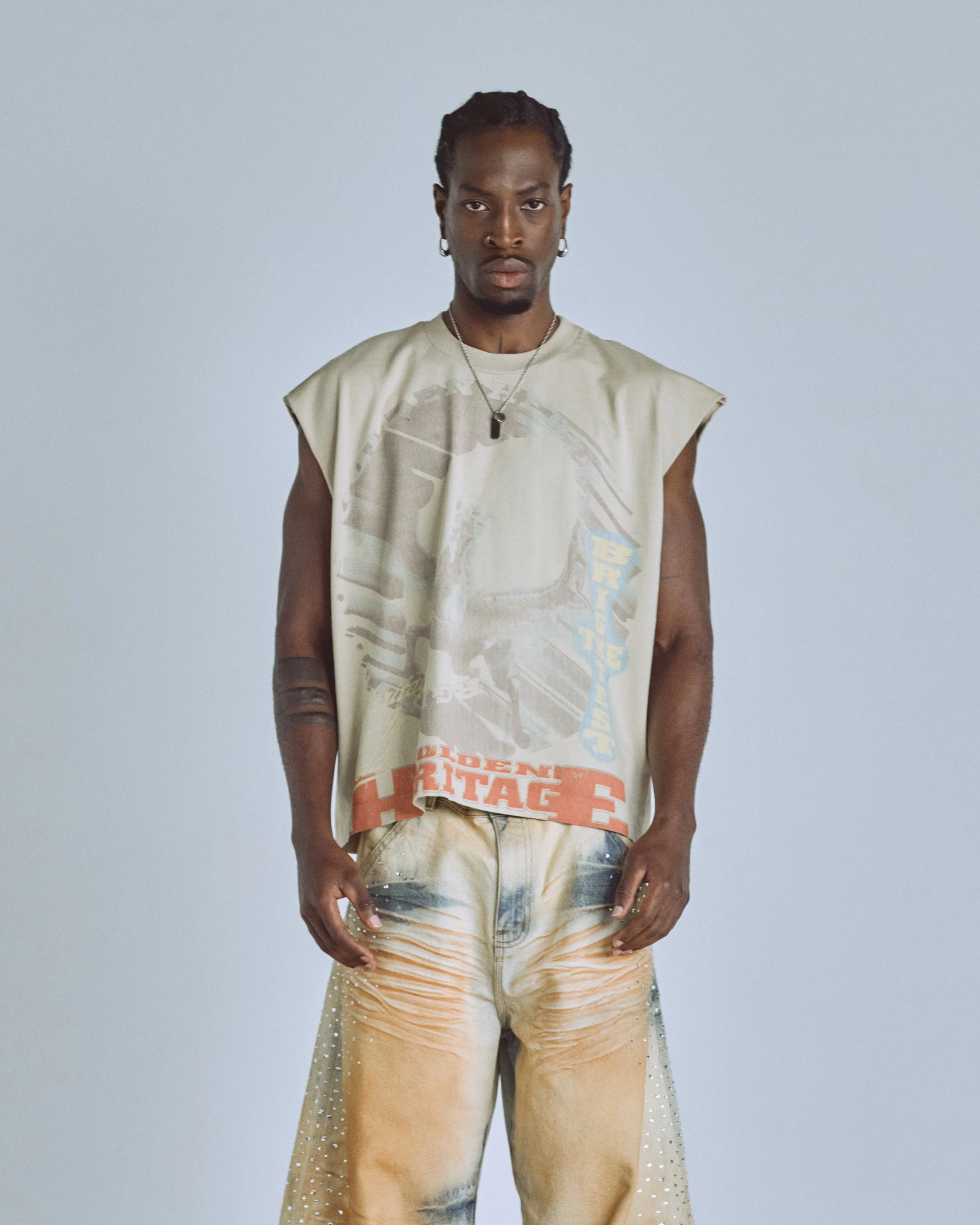 Golden Heritage Pegasus Sleeveless Tshirt Cream - Image 8