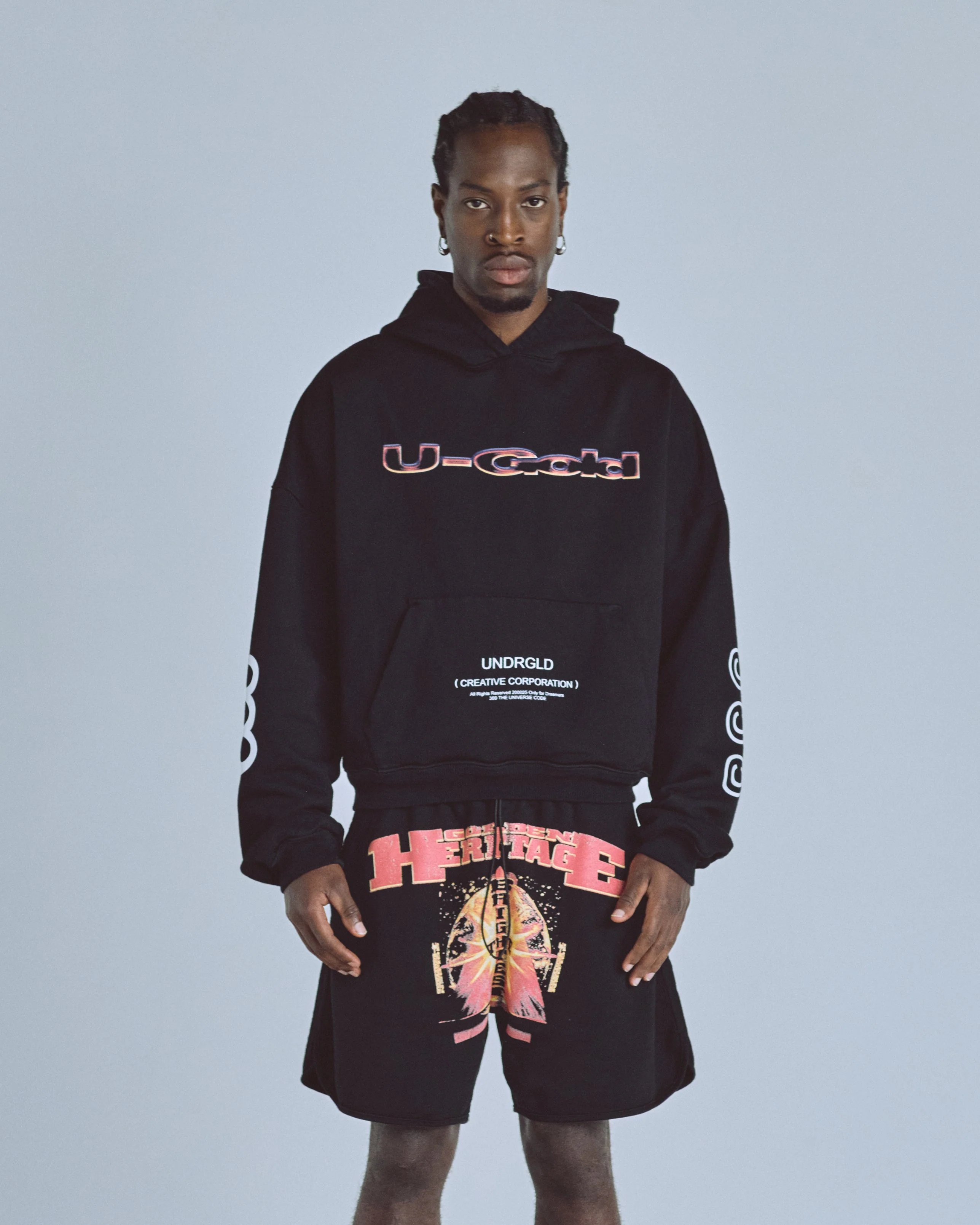 Golden Heritage Starlume Boxy Fit Hoodie Black - Image 2