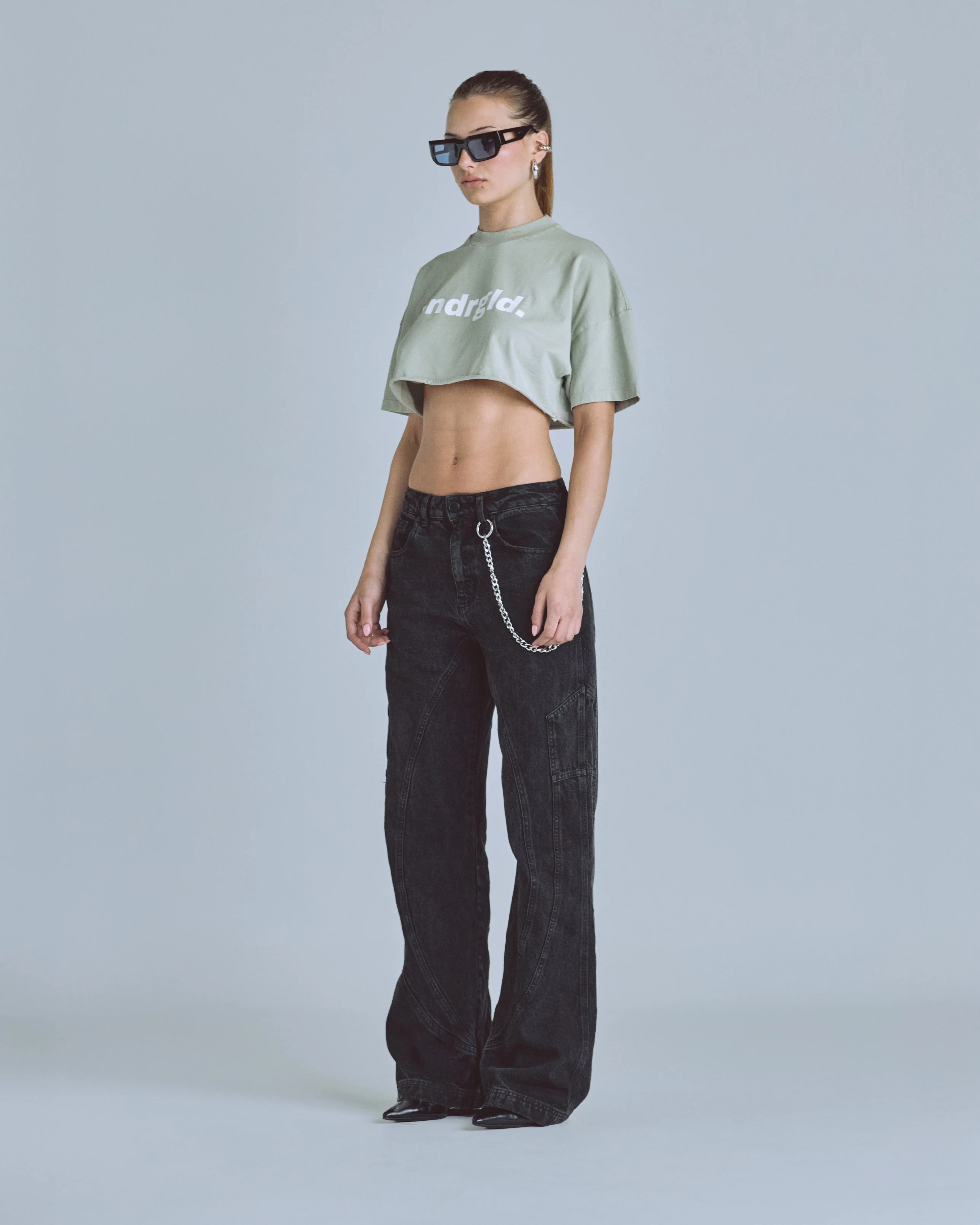 Golden Heritage Undrgld Crop Top Light Gray - Image 5