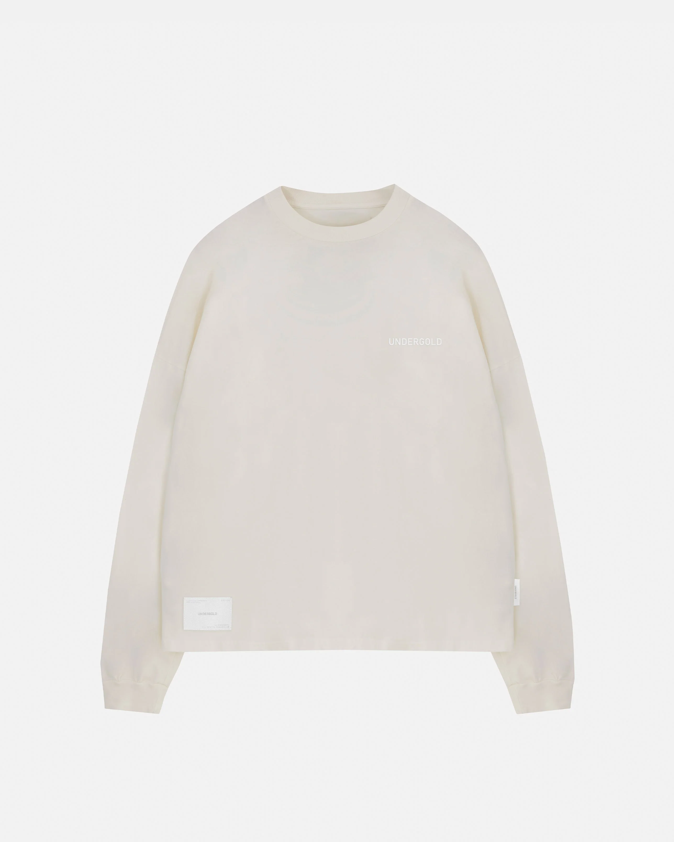 Line Logo Long Sleeve Boxy Tshirt White - Image 3