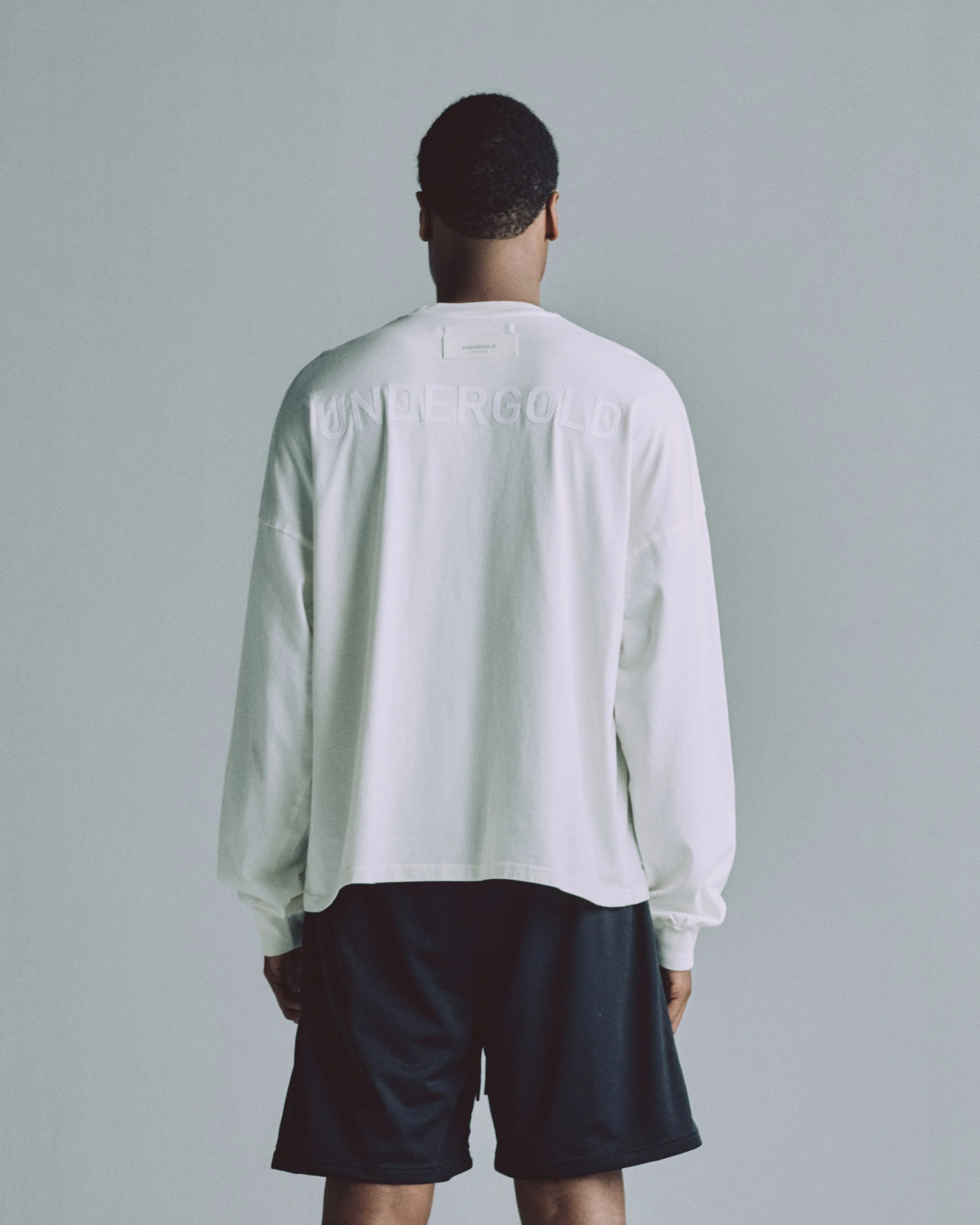 Line Logo Long Sleeve Boxy Tshirt White - Image 7