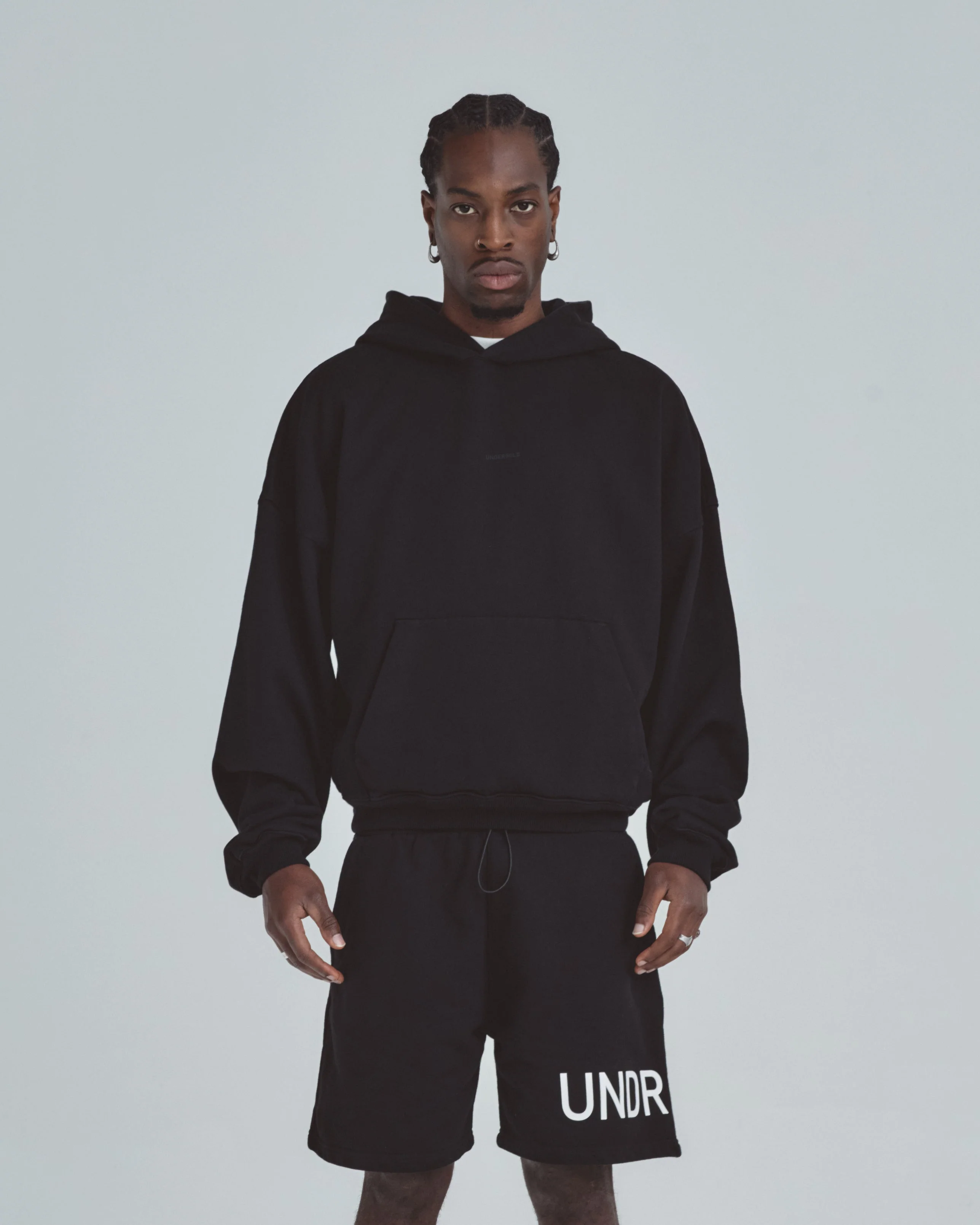 Line Basic Boxy Fit Hoodie Black - Image 2