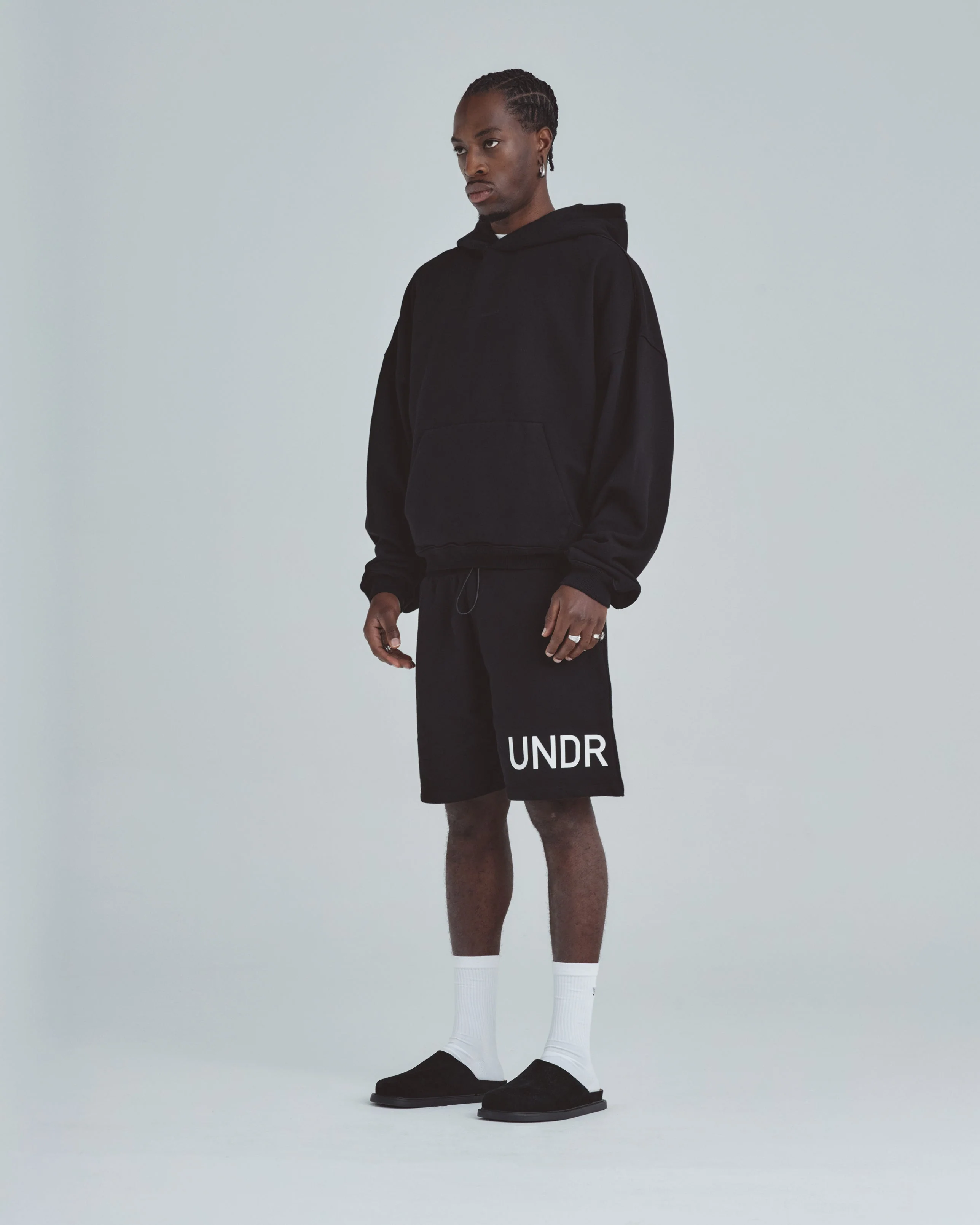Line Basic Boxy Fit Hoodie Black - Image 5