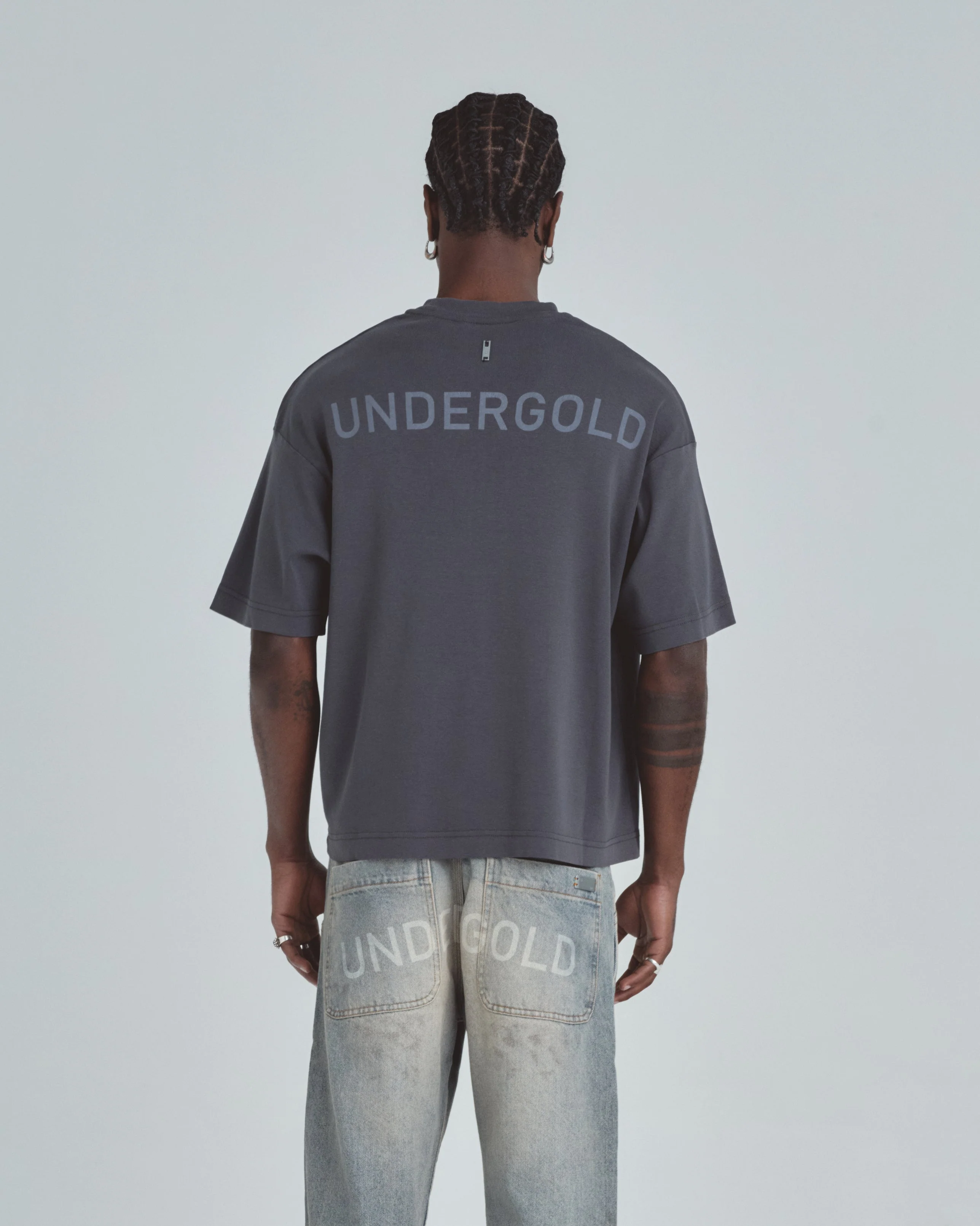 Line Basic Boxy Fit Tshirt Dark Gray - Image 7