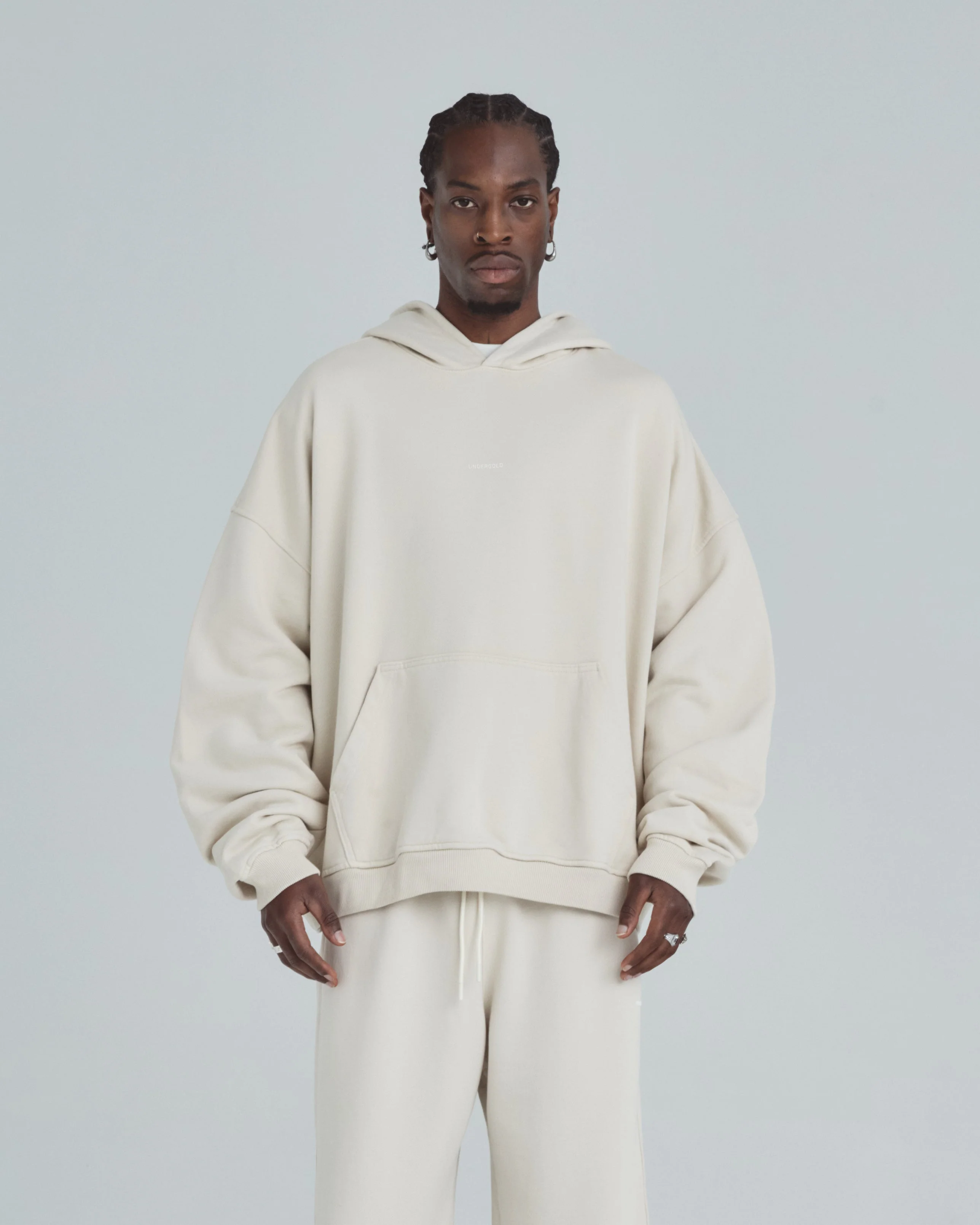 Line Basic Hoodie Cream - Image 2