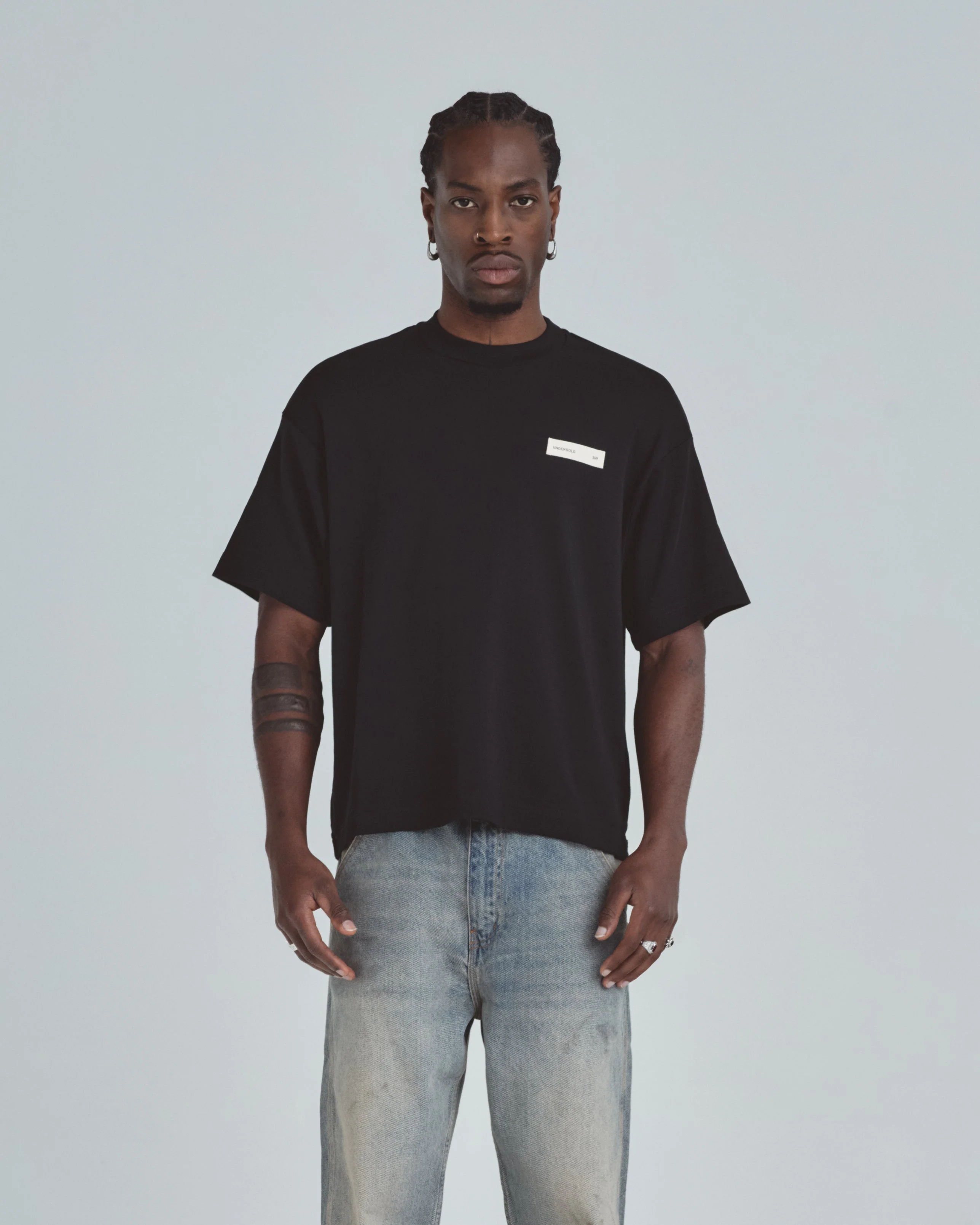 Line Basic Label Boxy Fit Tshirt Black - Image 2