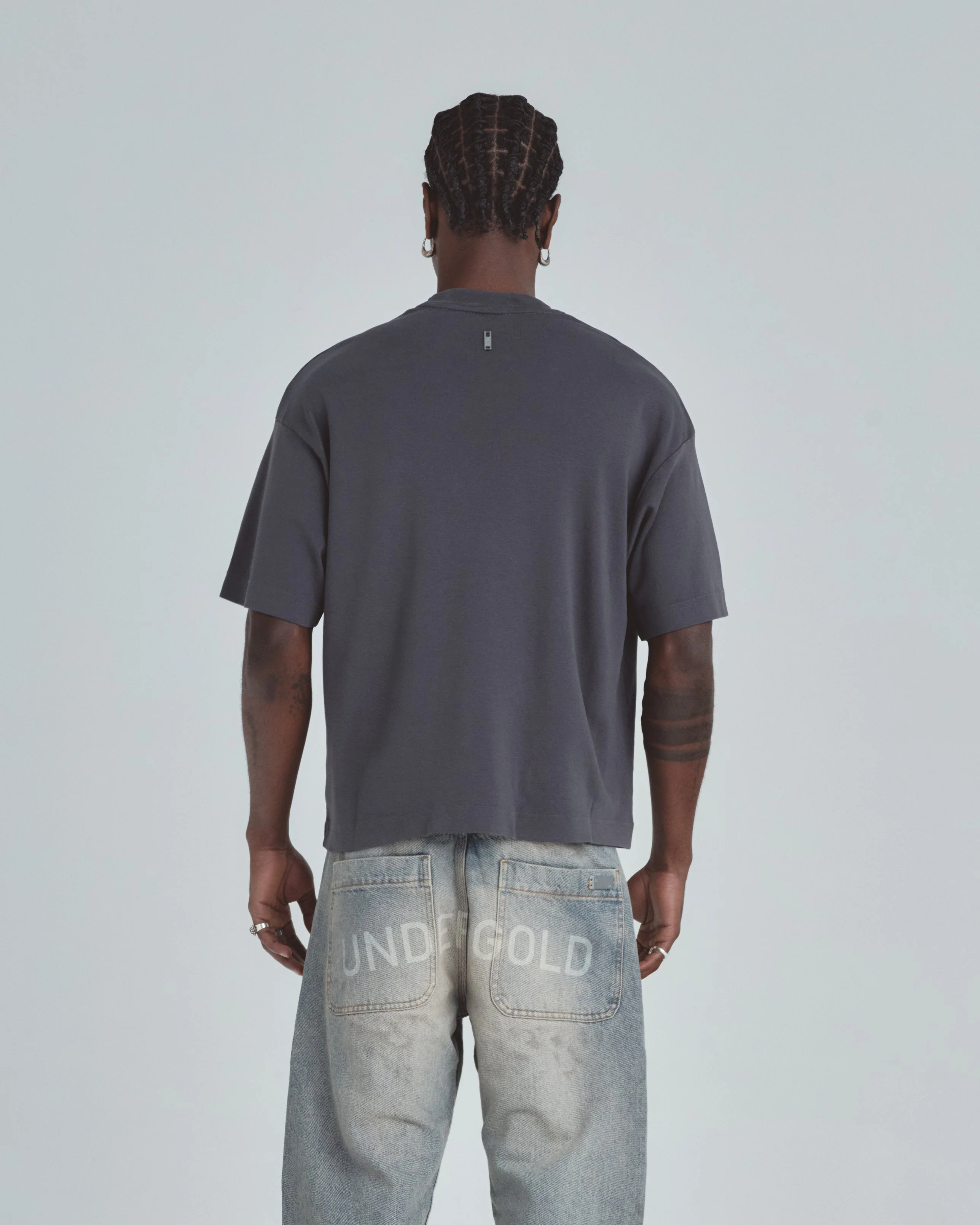 Line Basic Label Boxy Fit Tshirt Vintage Gray - Image 7