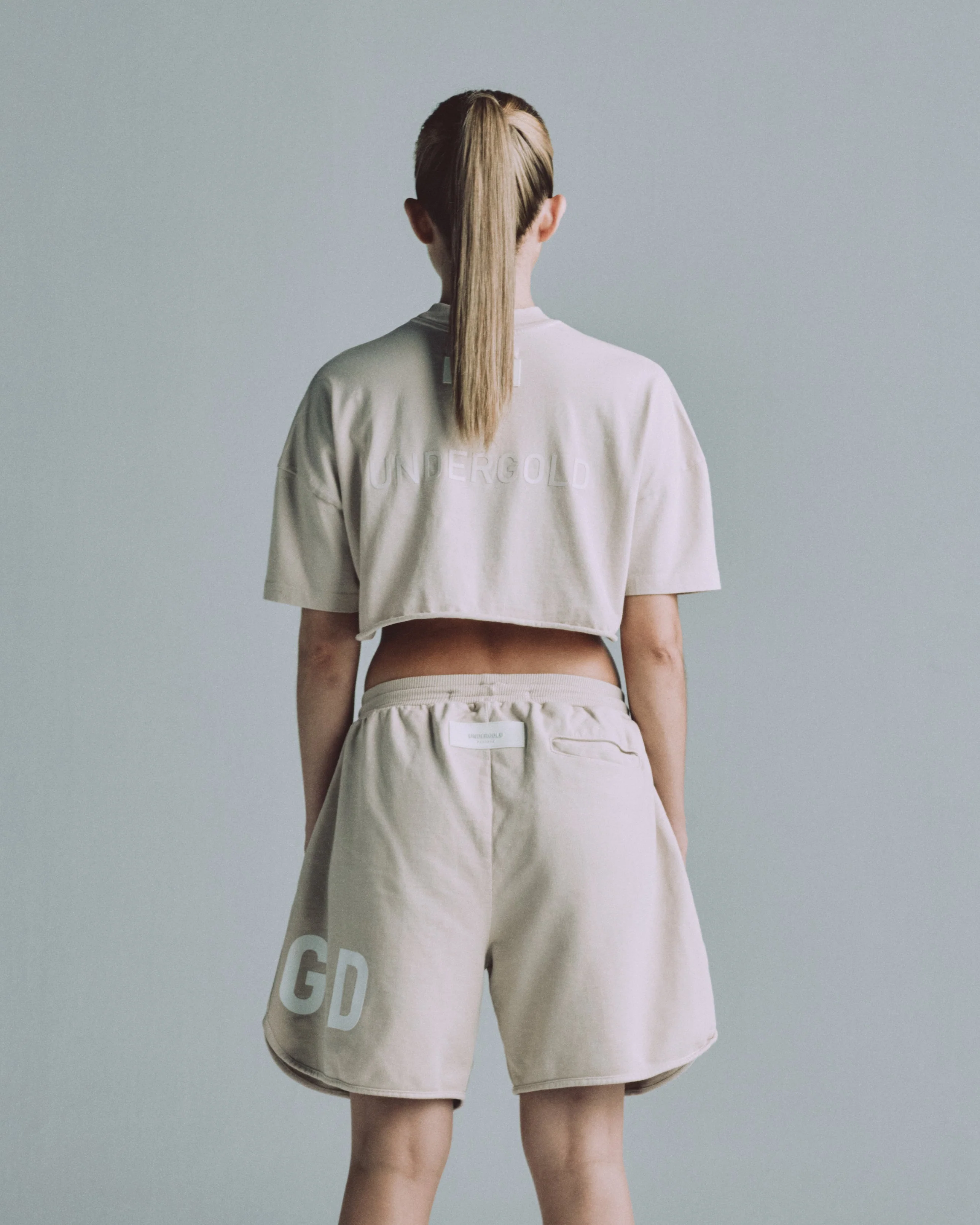 Line Logo Crop Top Cream - Image 5