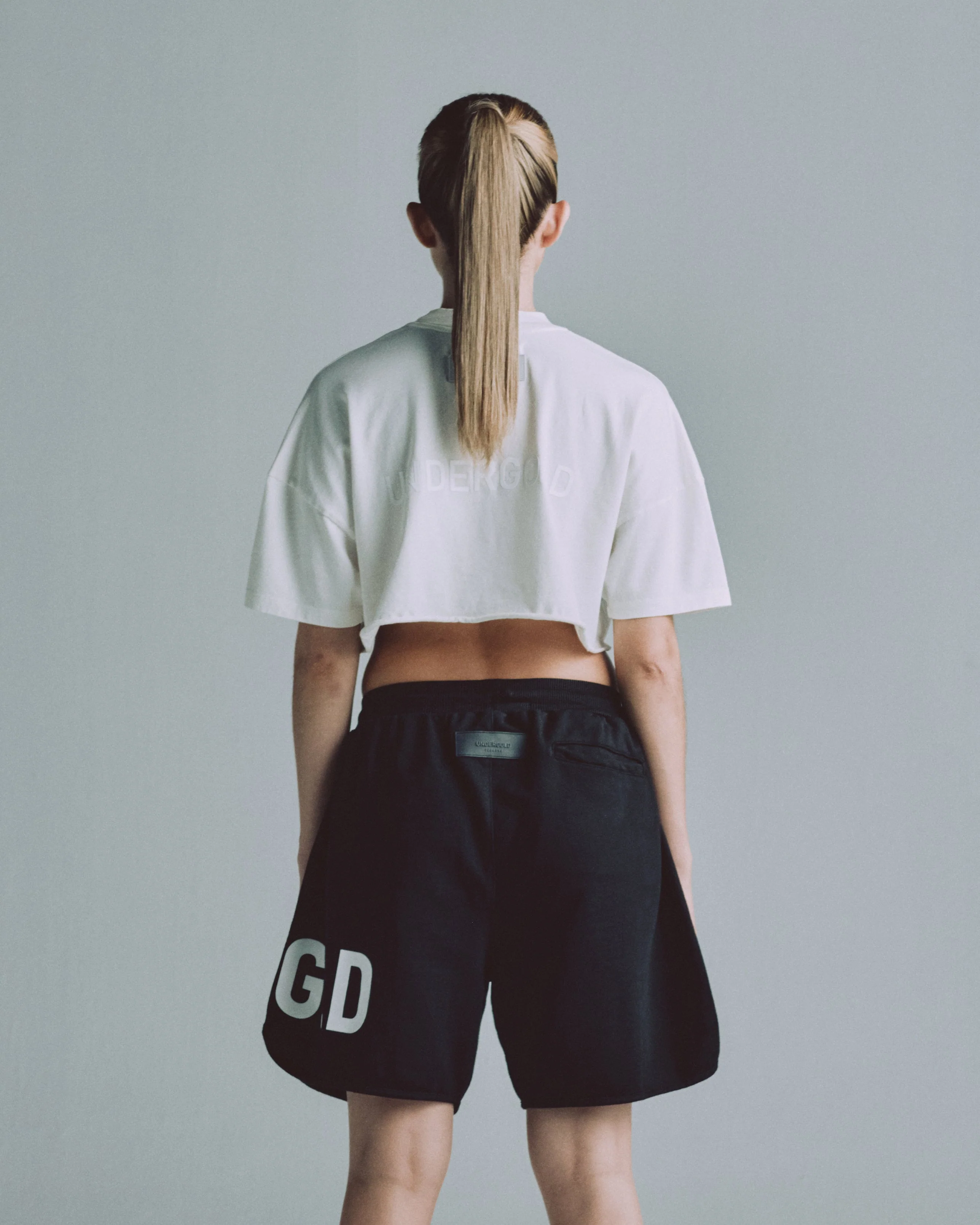 Line Logo Crop Top White - Image 7