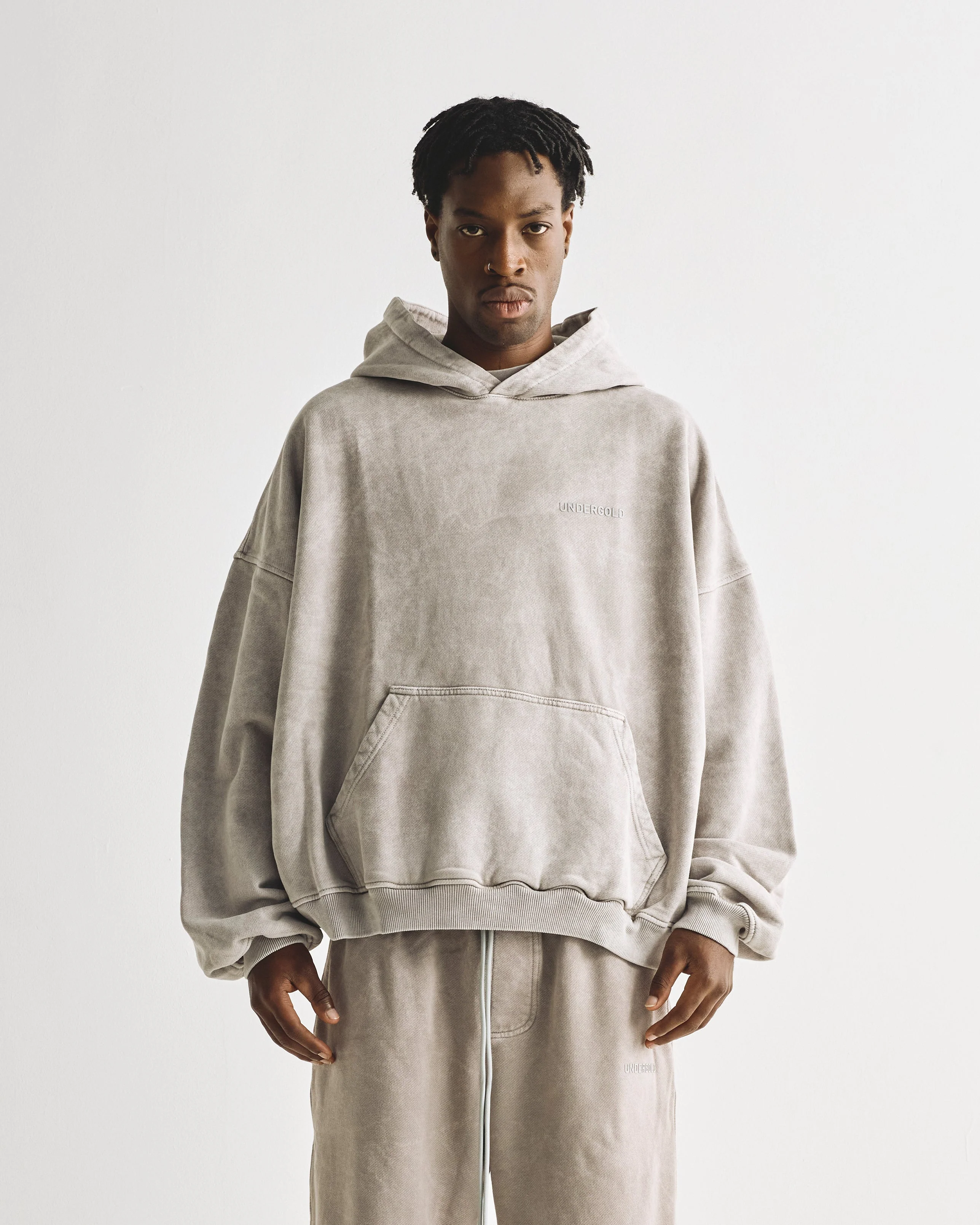 Line Logo Hoodie Washed Gray - Image 6