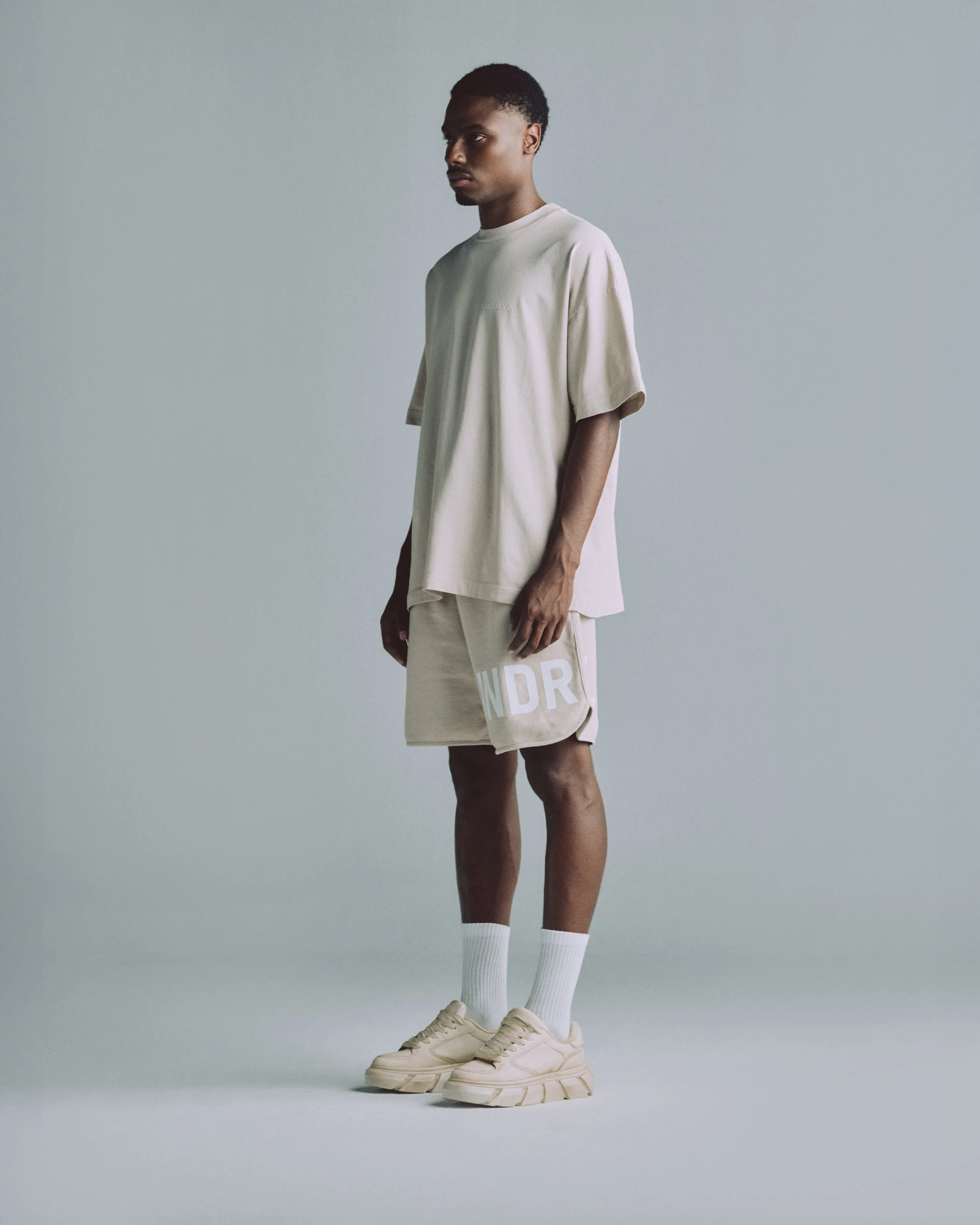 Line Logo Tshirt Cream - Image 5