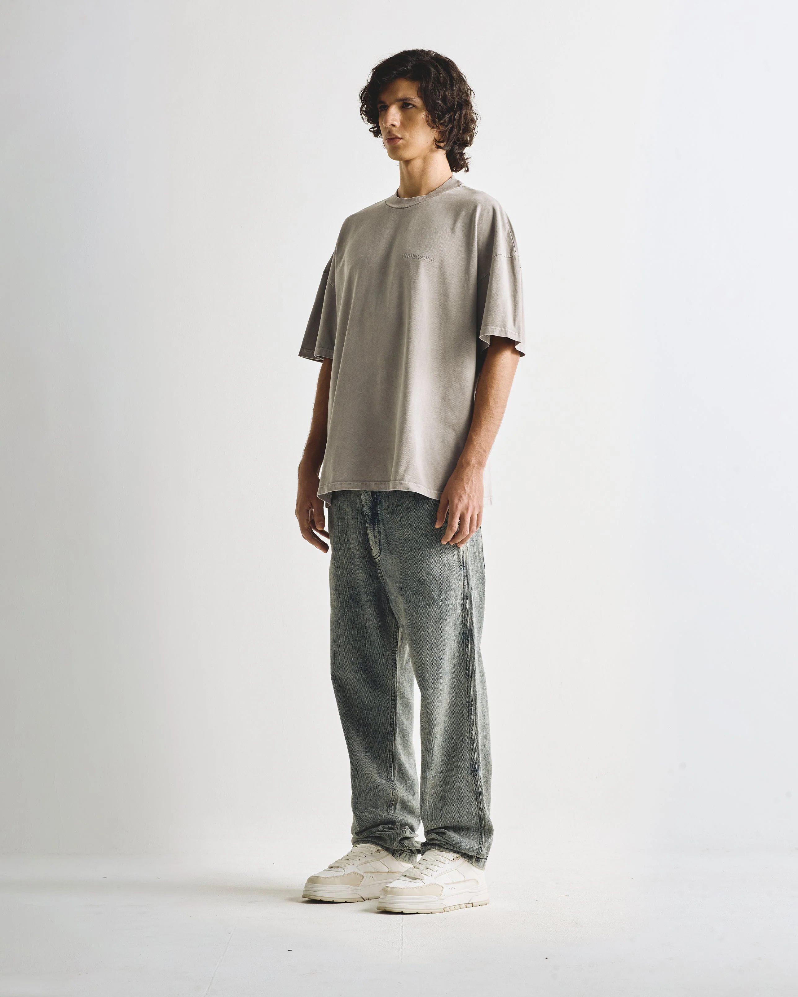 Line Logo Tshirt Washed Gray - Image 4
