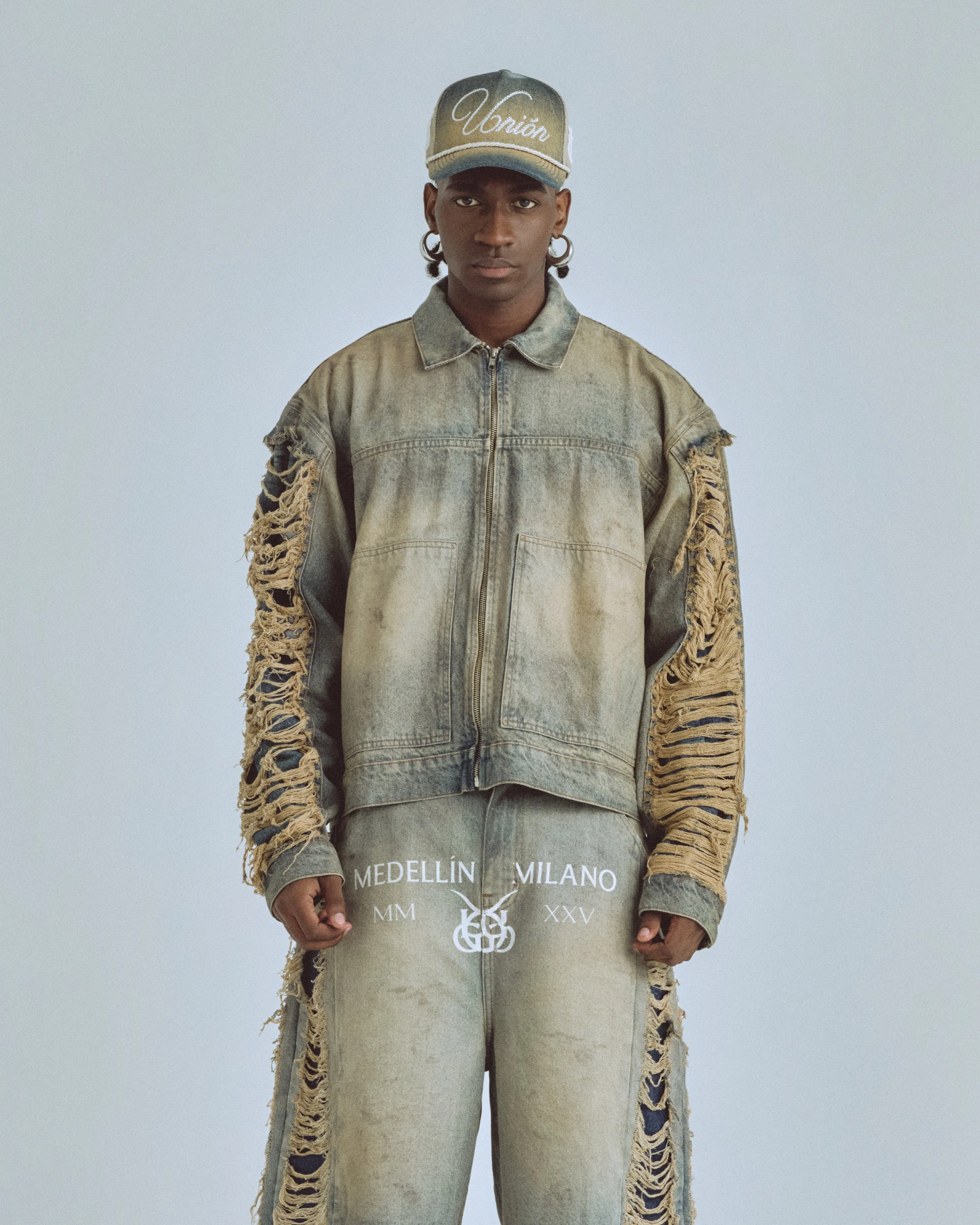 Santa Union Basic Ripped Jacket DIrty Blue - Image 2