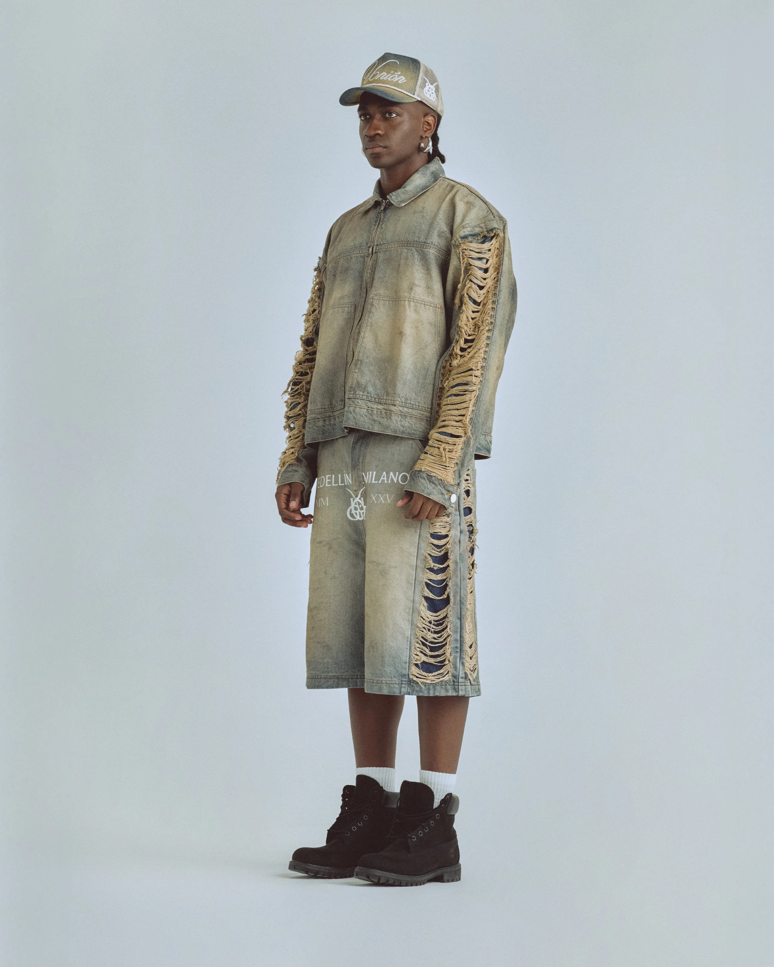 Santa Union Basic Ripped Jacket DIrty Blue - Image 5