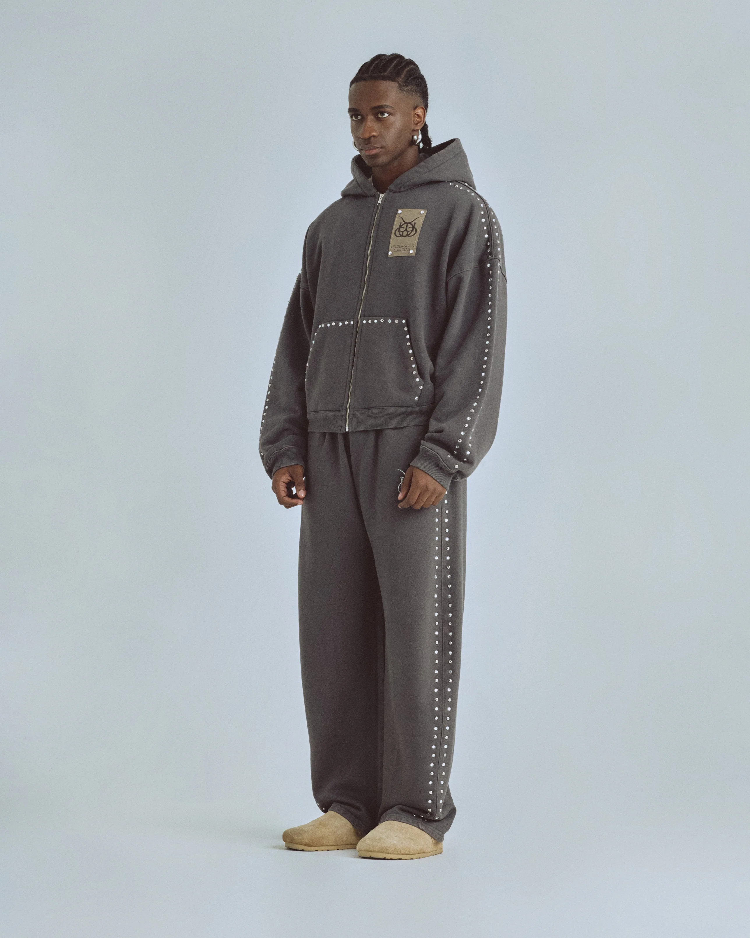 Santa Unión Basic Zip Up Hoodie Vintage Gray - Image 5