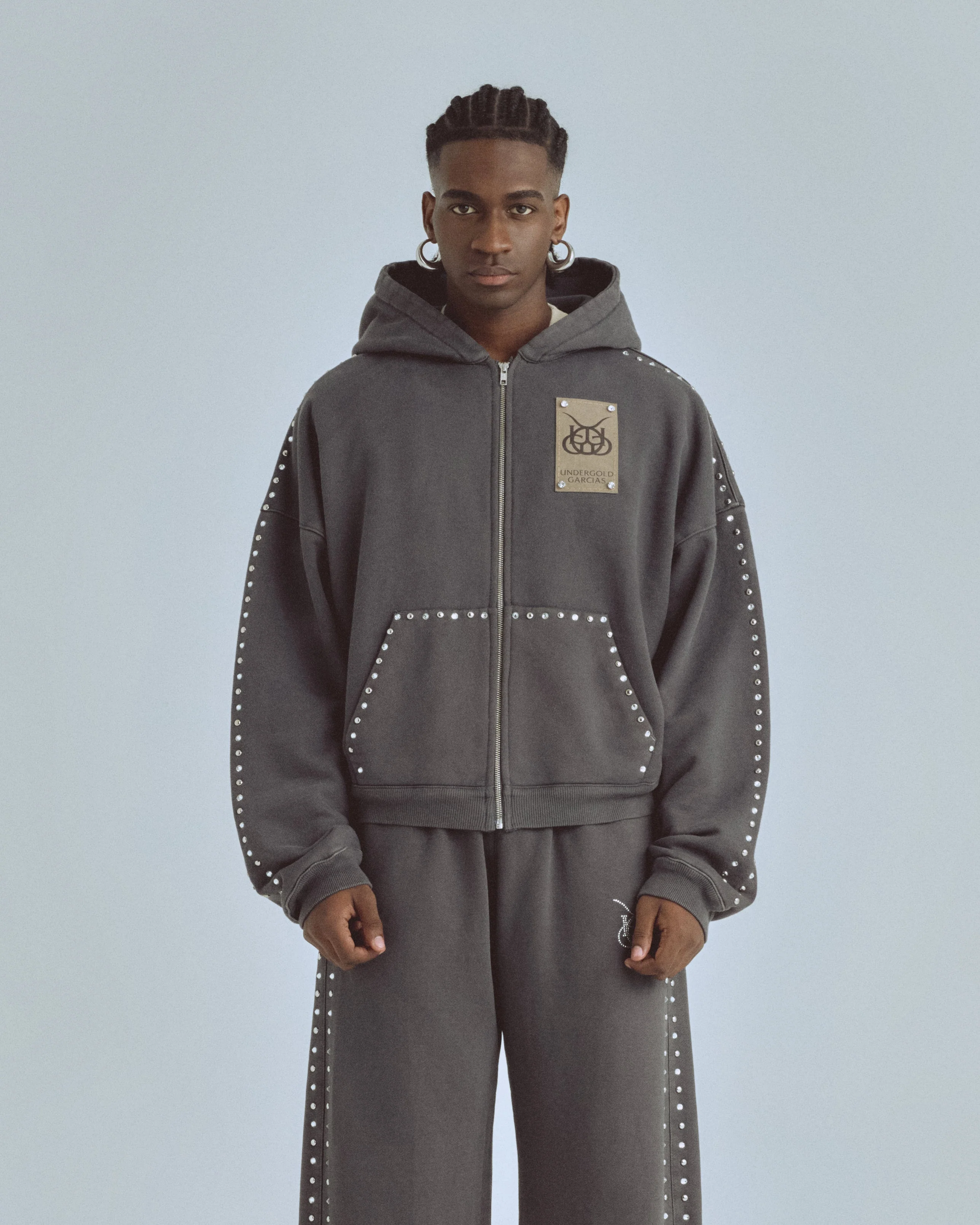 Santa Unión Basic Zip Up Hoodie Vintage Gray - Image 8
