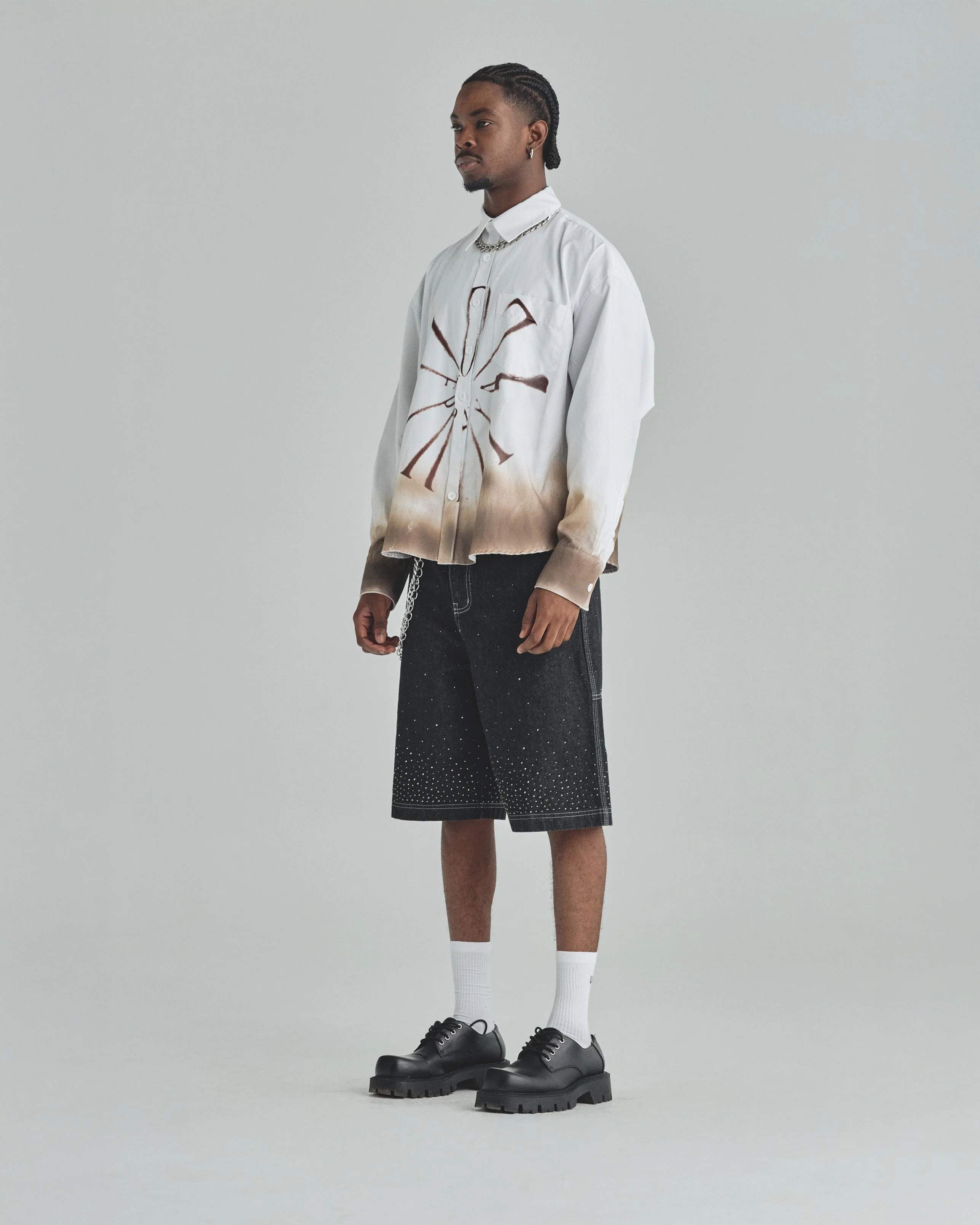 Spring Pray 4 Love Boxy Fit Long Sleeve Shirt Burnt White - Image 5