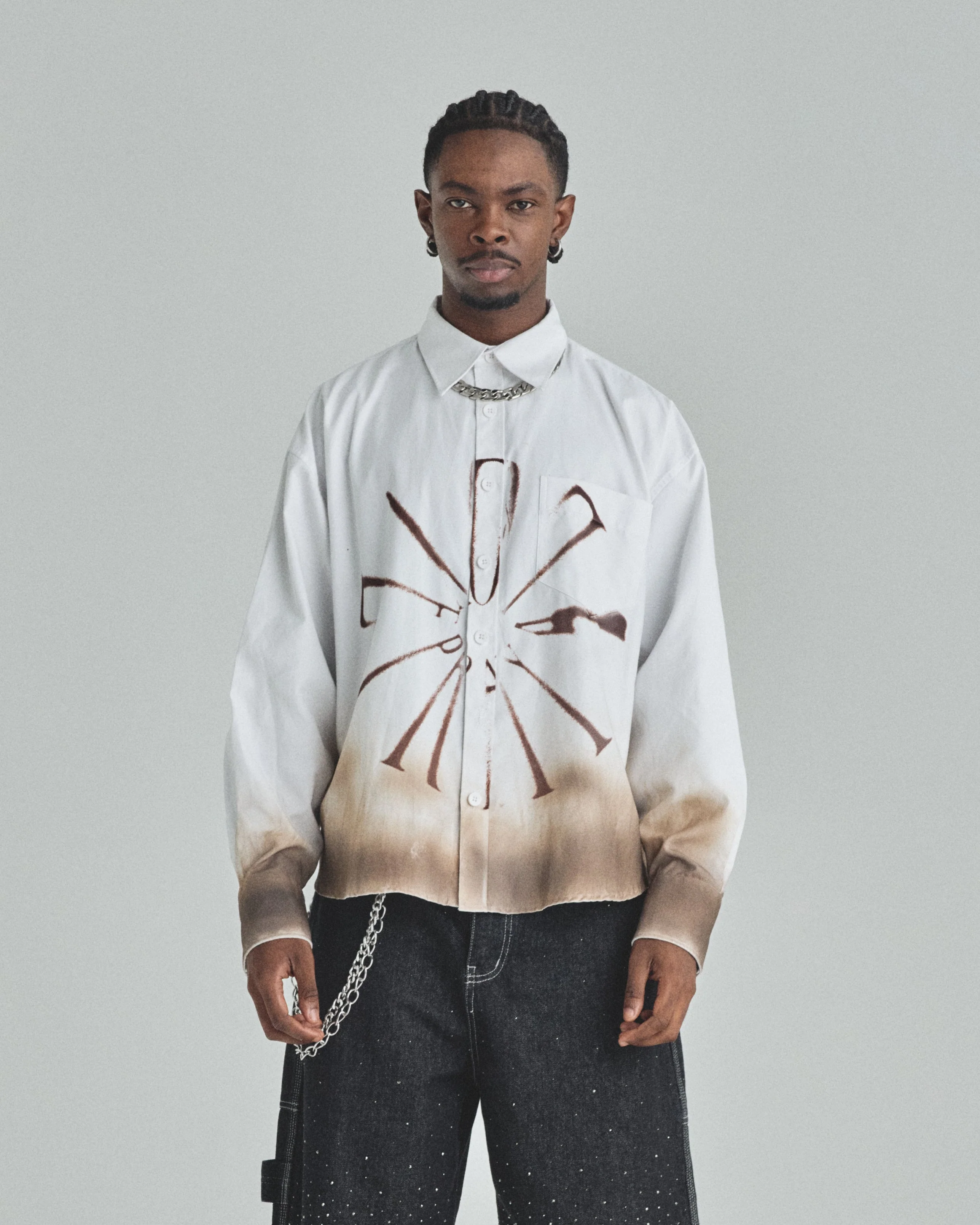 Spring Pray 4 Love Boxy Fit Long Sleeve Shirt Burnt White - Image 8